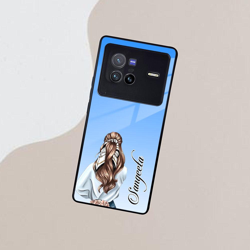 Styles Girl Customize Name Glass Case For Vivo