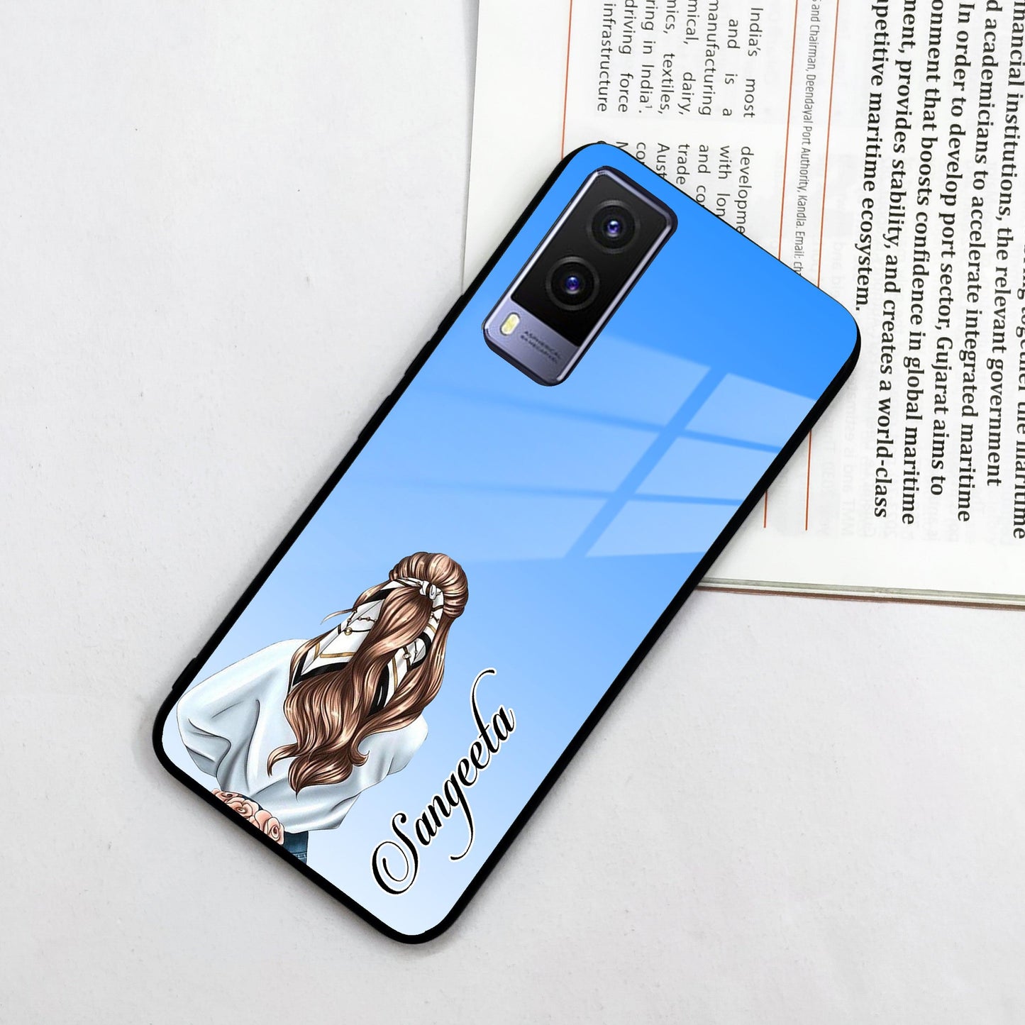 Styles Girl Customize Name Glass Case For Vivo