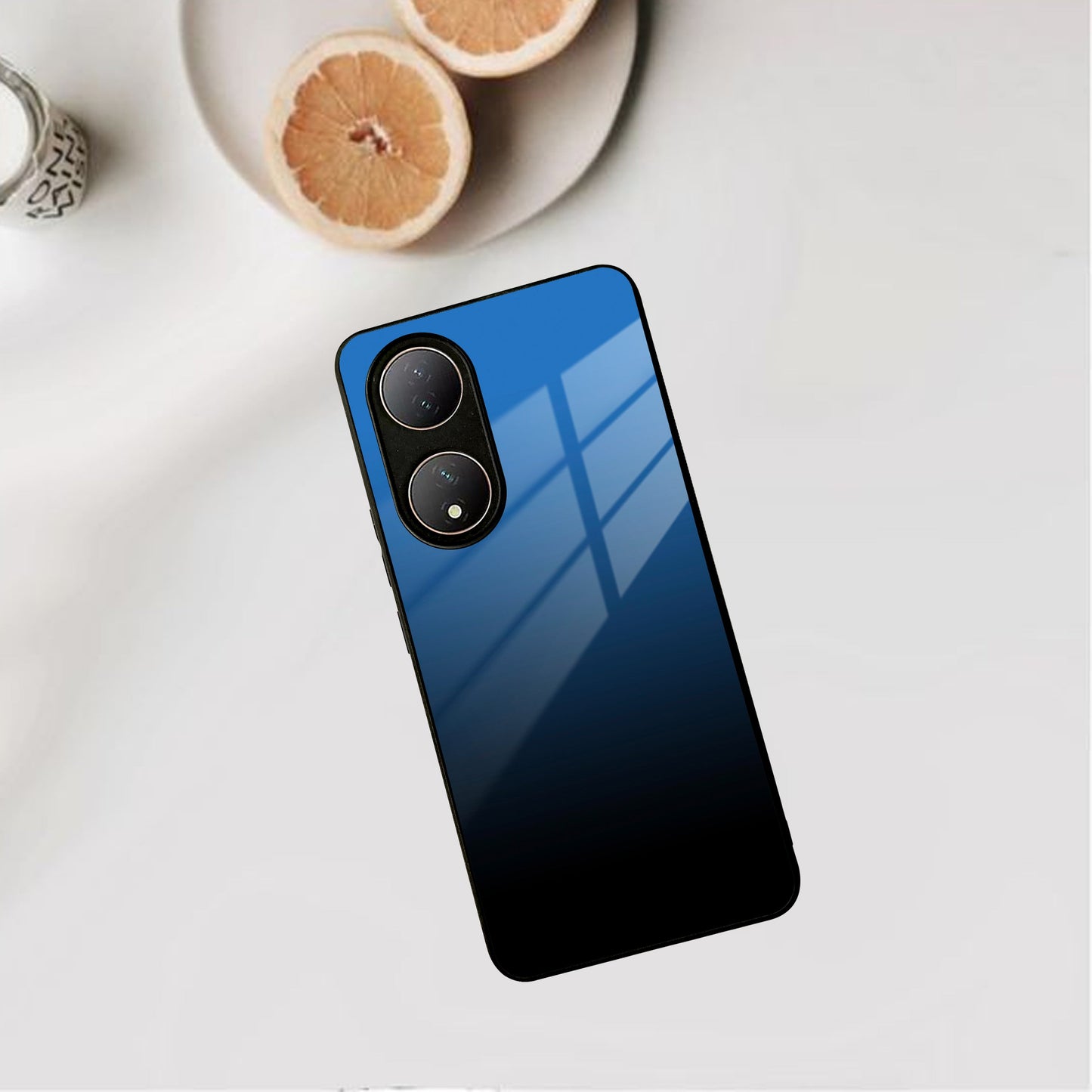 Blue Gradient Glass Case Cover For Vivo