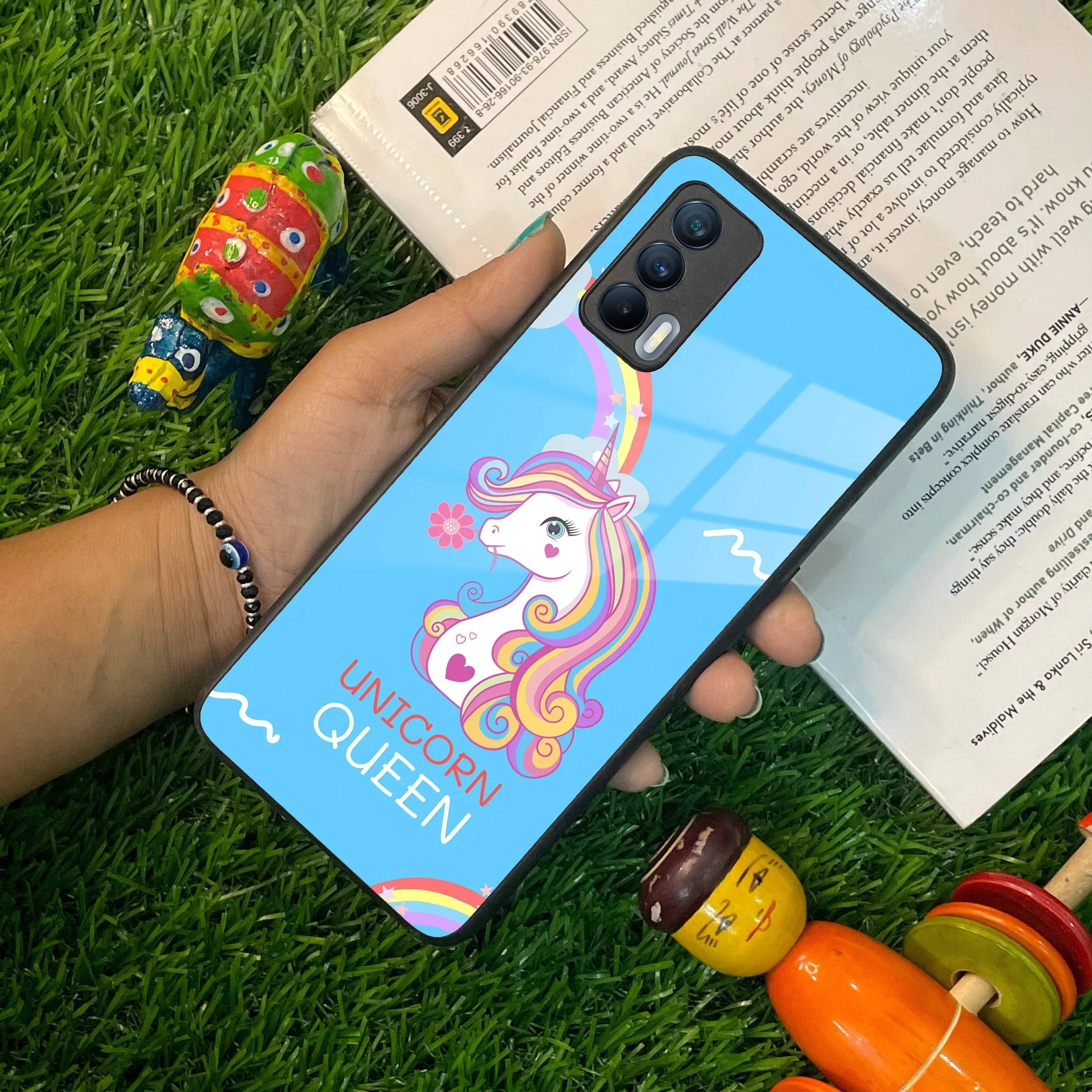 Blue Unicorn Queen Glass Phone Case For Realme/Narzo - ShopOnCliQ
