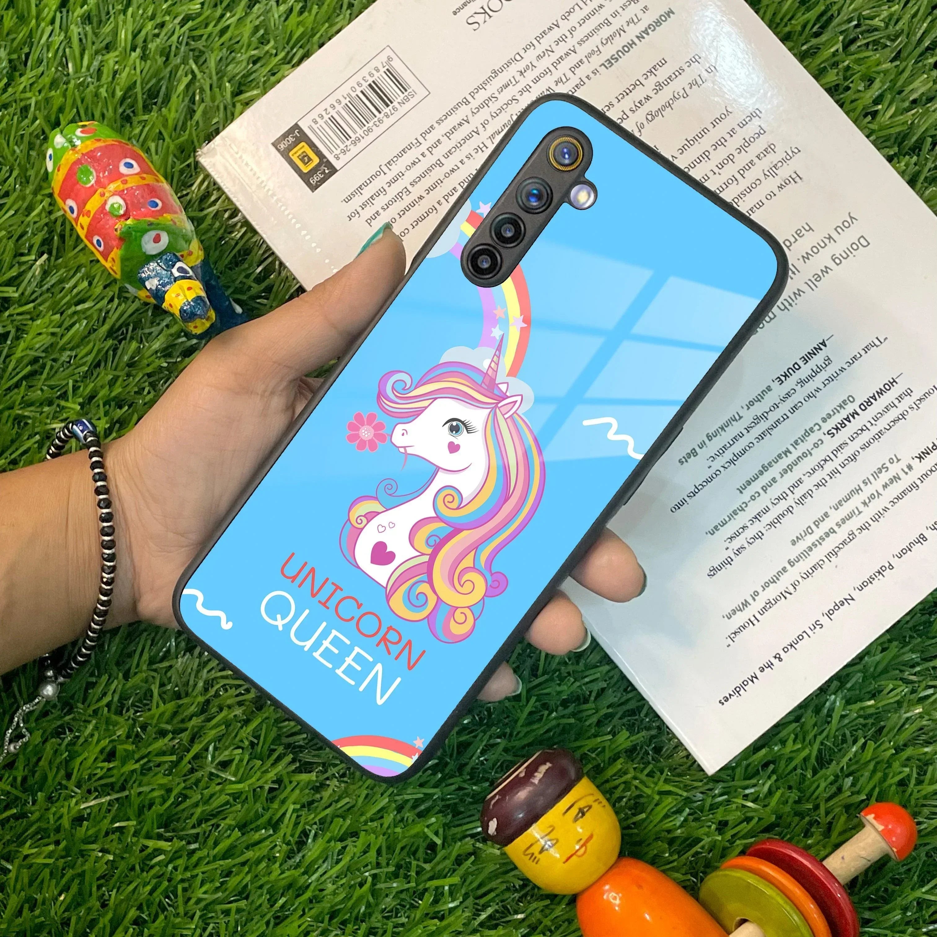Blue Unicorn Queen Glass Phone Case For Realme/Narzo - ShopOnCliQ
