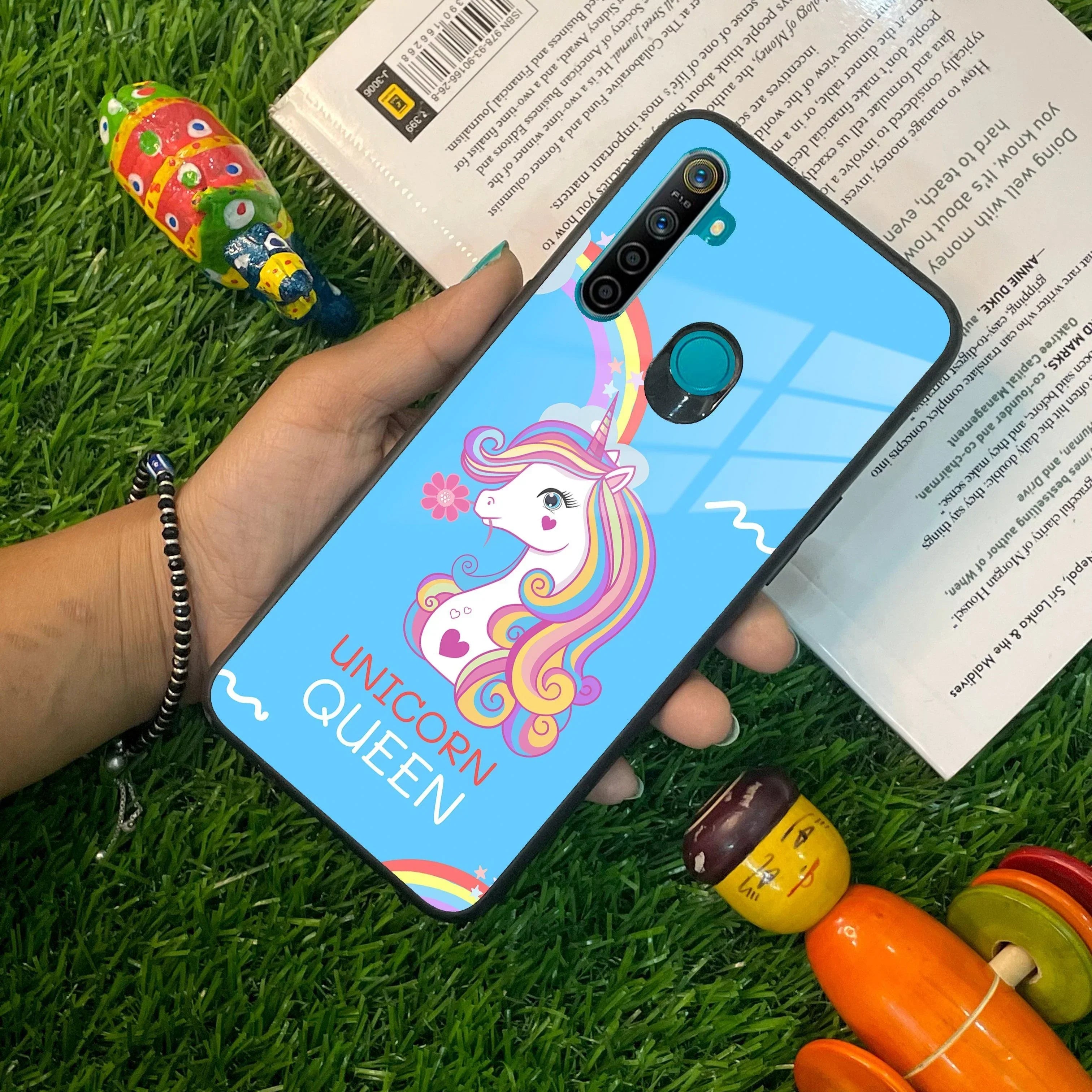 Blue Unicorn Queen Glass Phone Case For Realme/Narzo - ShopOnCliQ