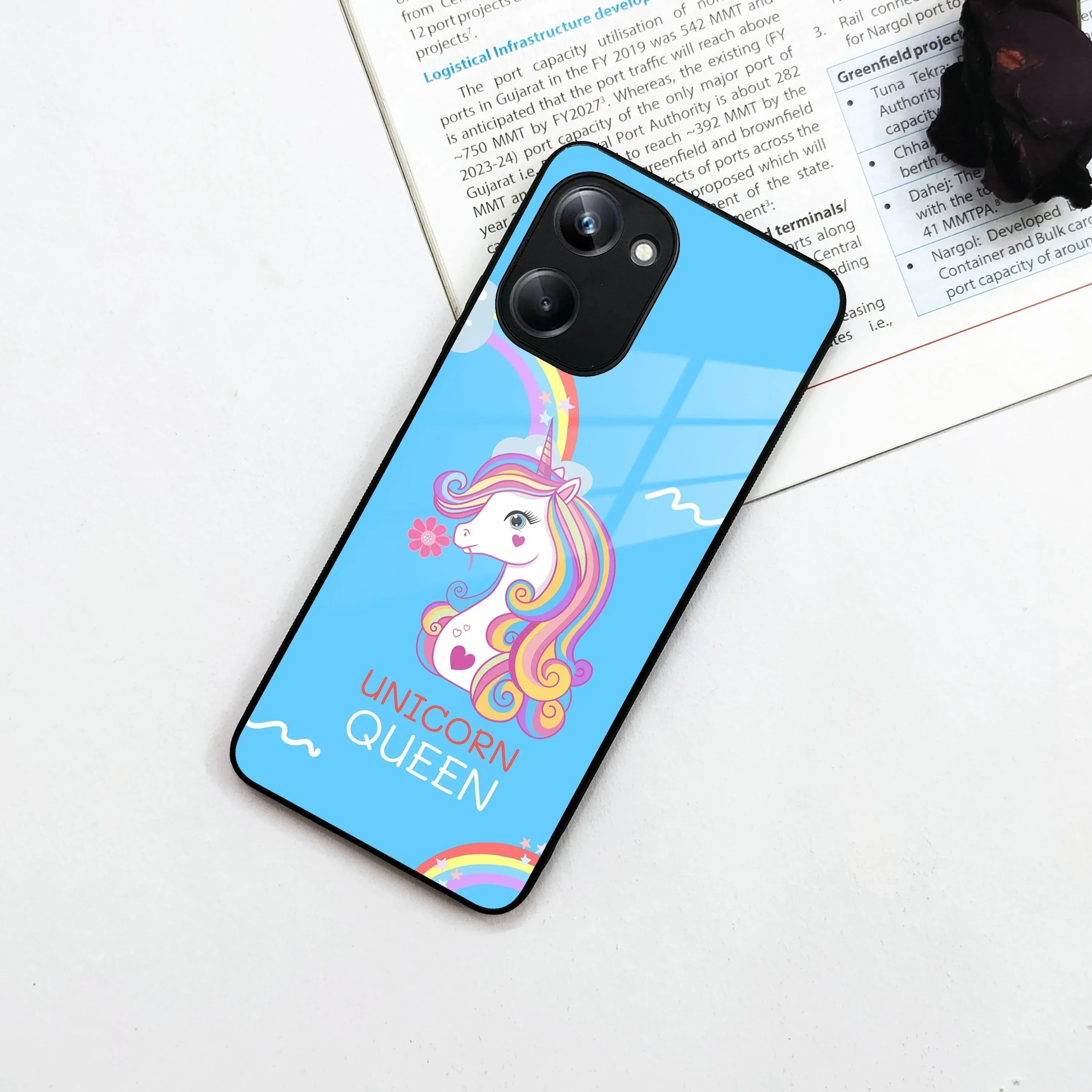 Blue Unicorn Queen Glass Phone Case For Realme/Narzo - ShopOnCliQ