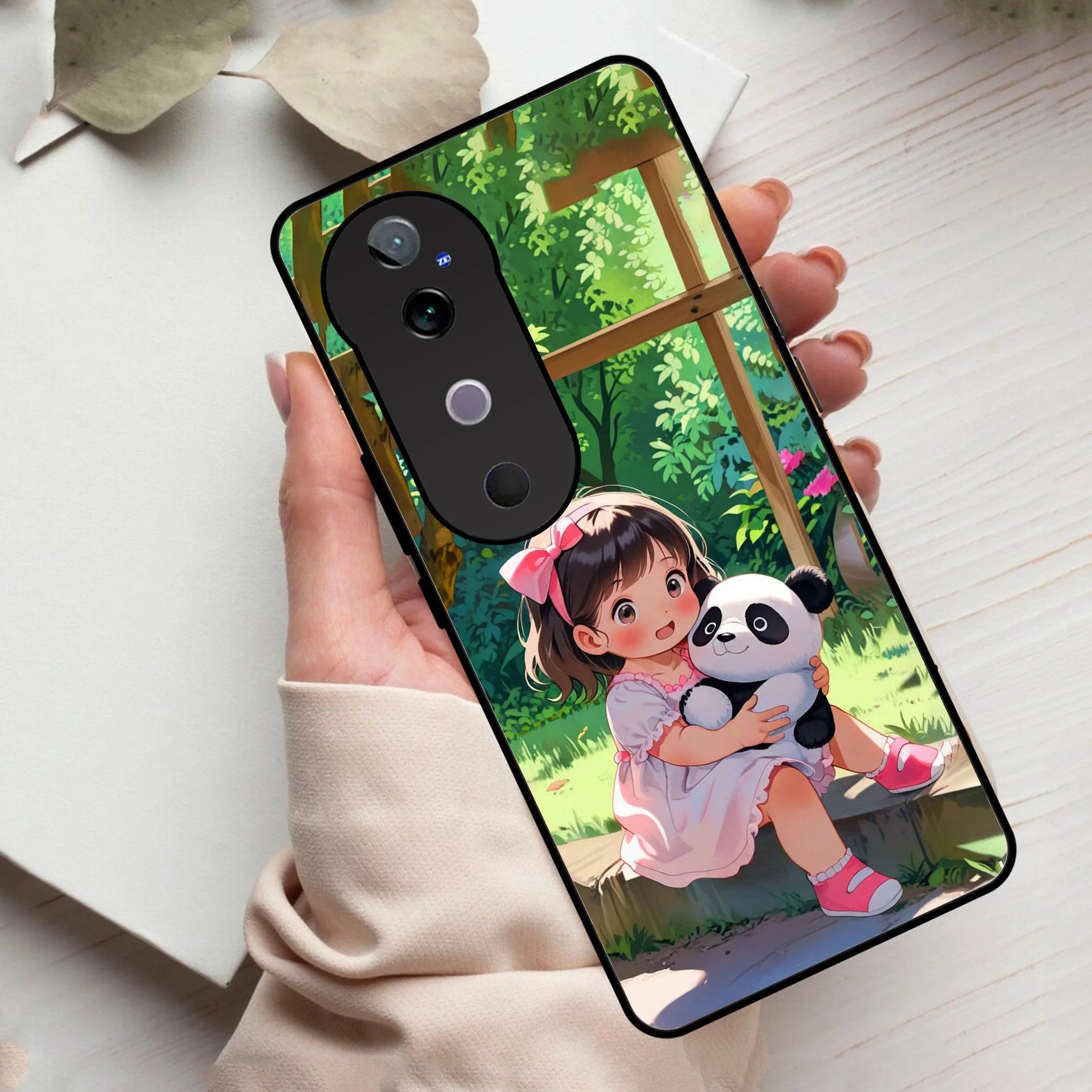 Blush & Panda Glass Case Cover For Vivo - ShopOnCliQ