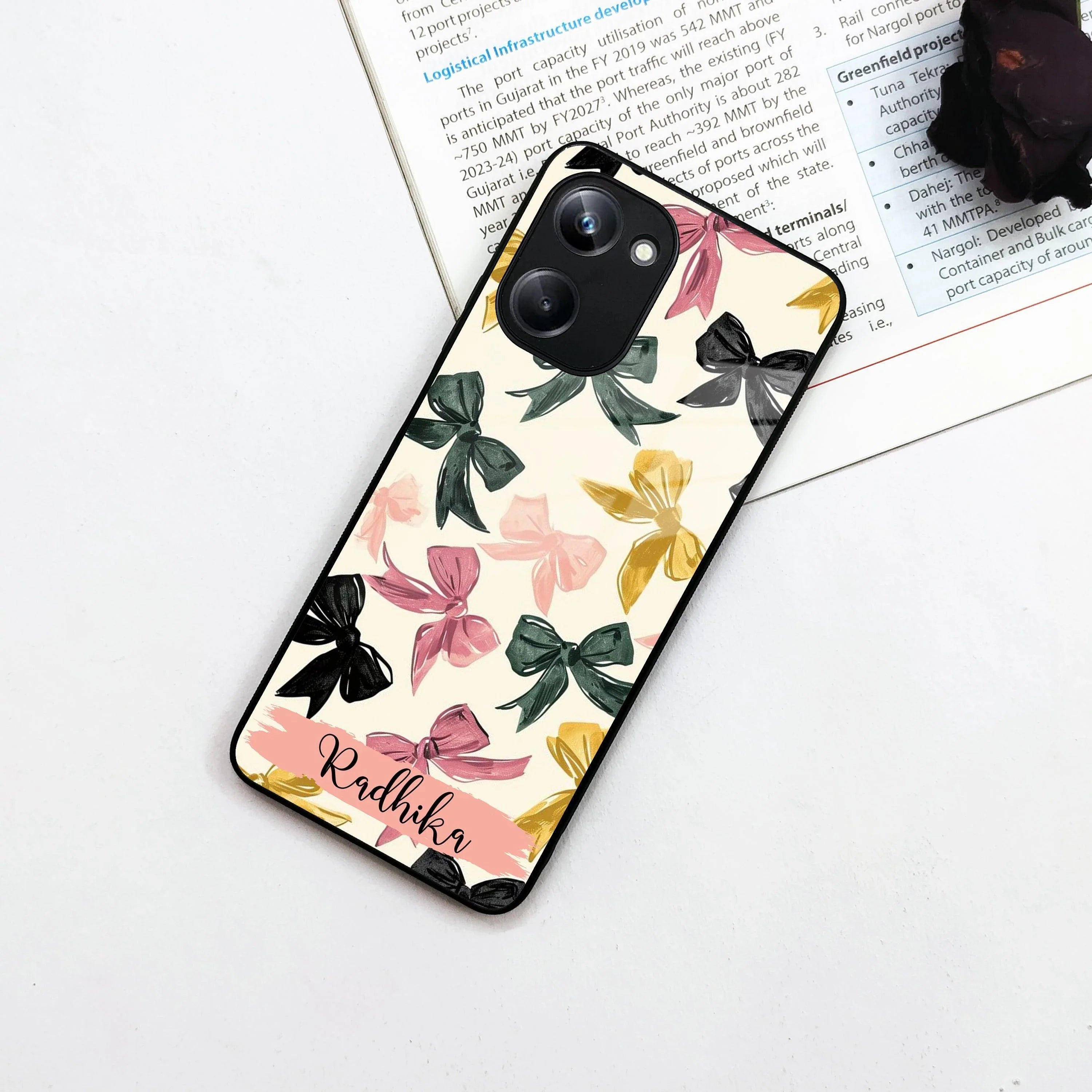 Bow Customize Glass Case Cover For Realme/Narzo - ShopOnCliQ