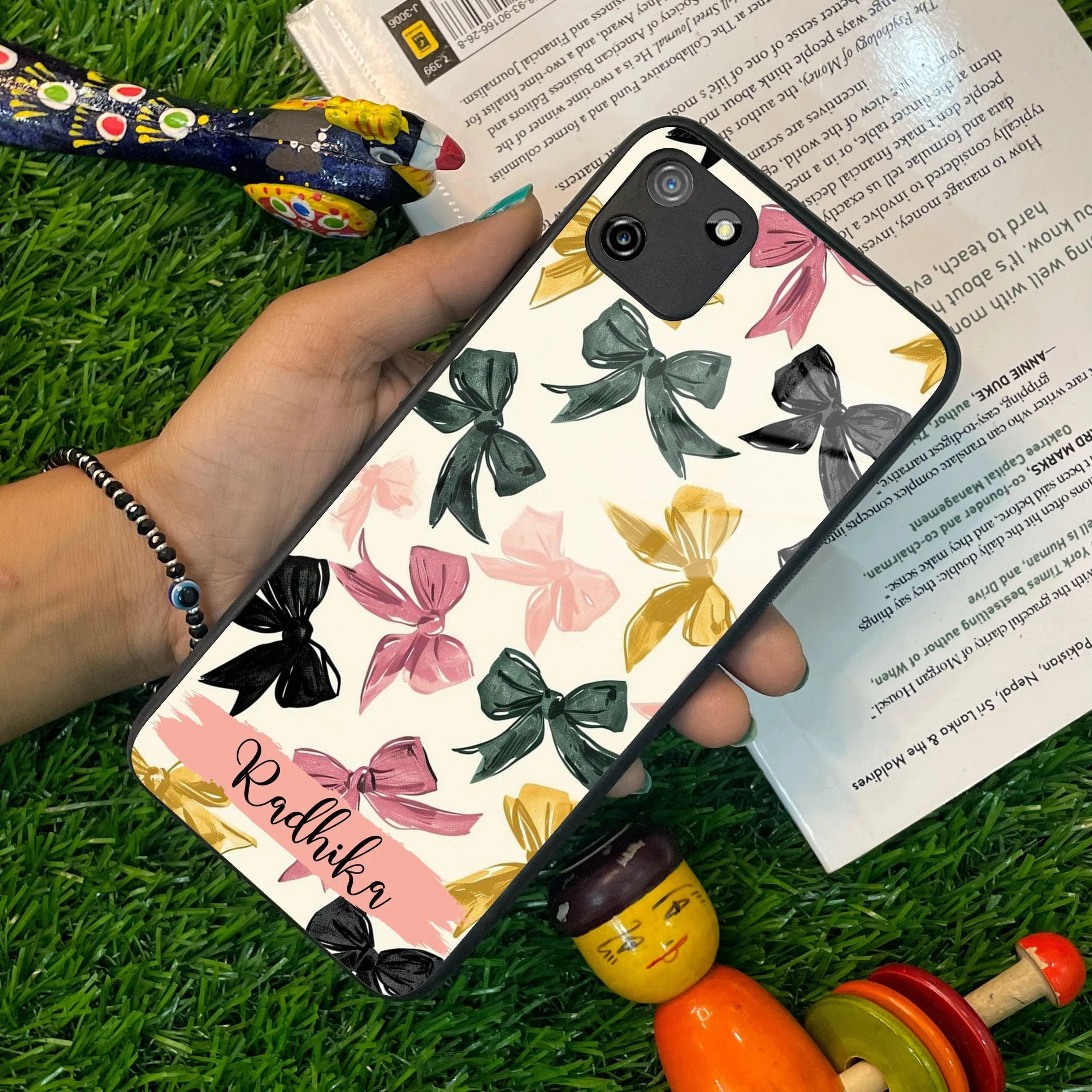 Bow Customize Glass Case Cover For Realme/Narzo - ShopOnCliQ