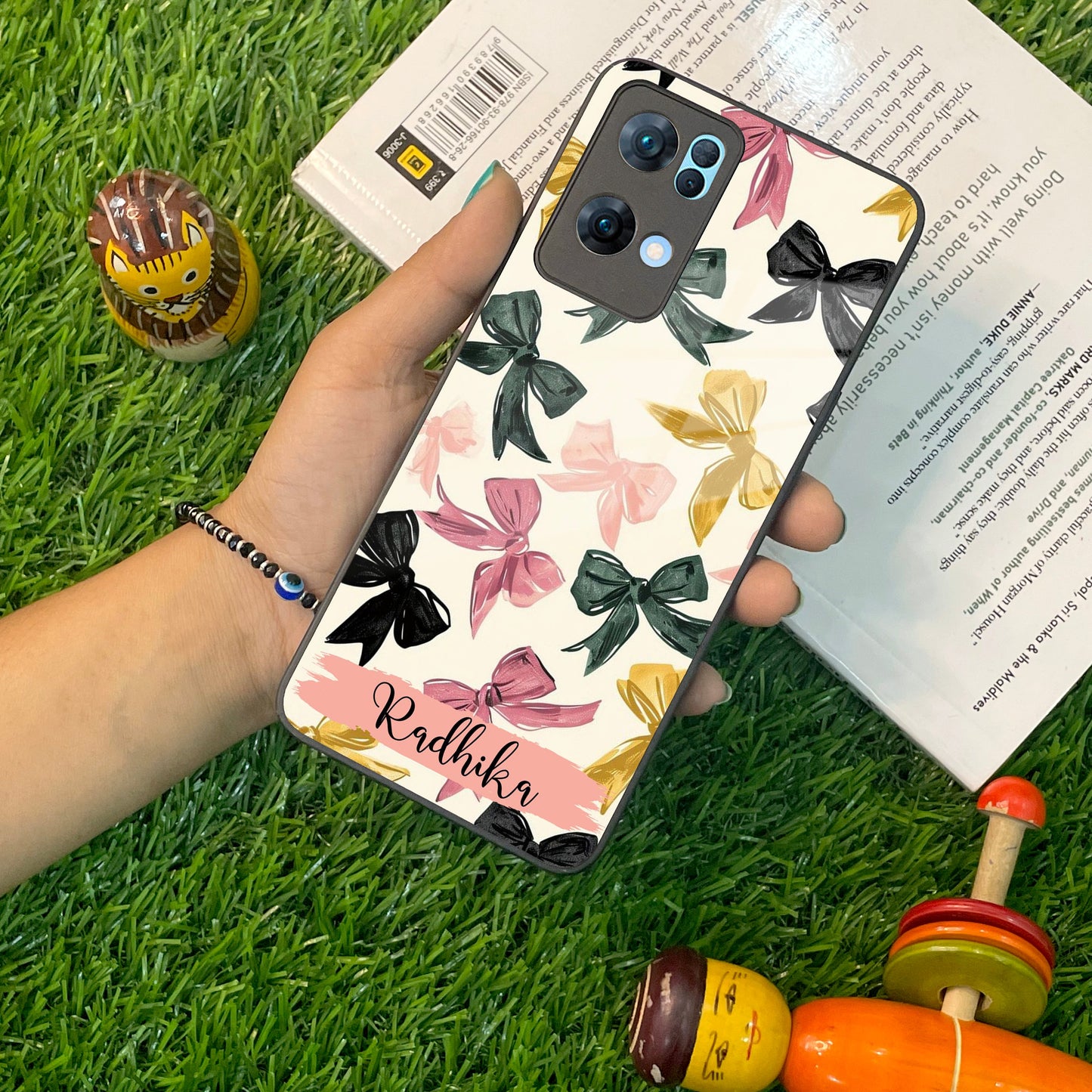 Bow Customize Glass Case Cover For Oppo