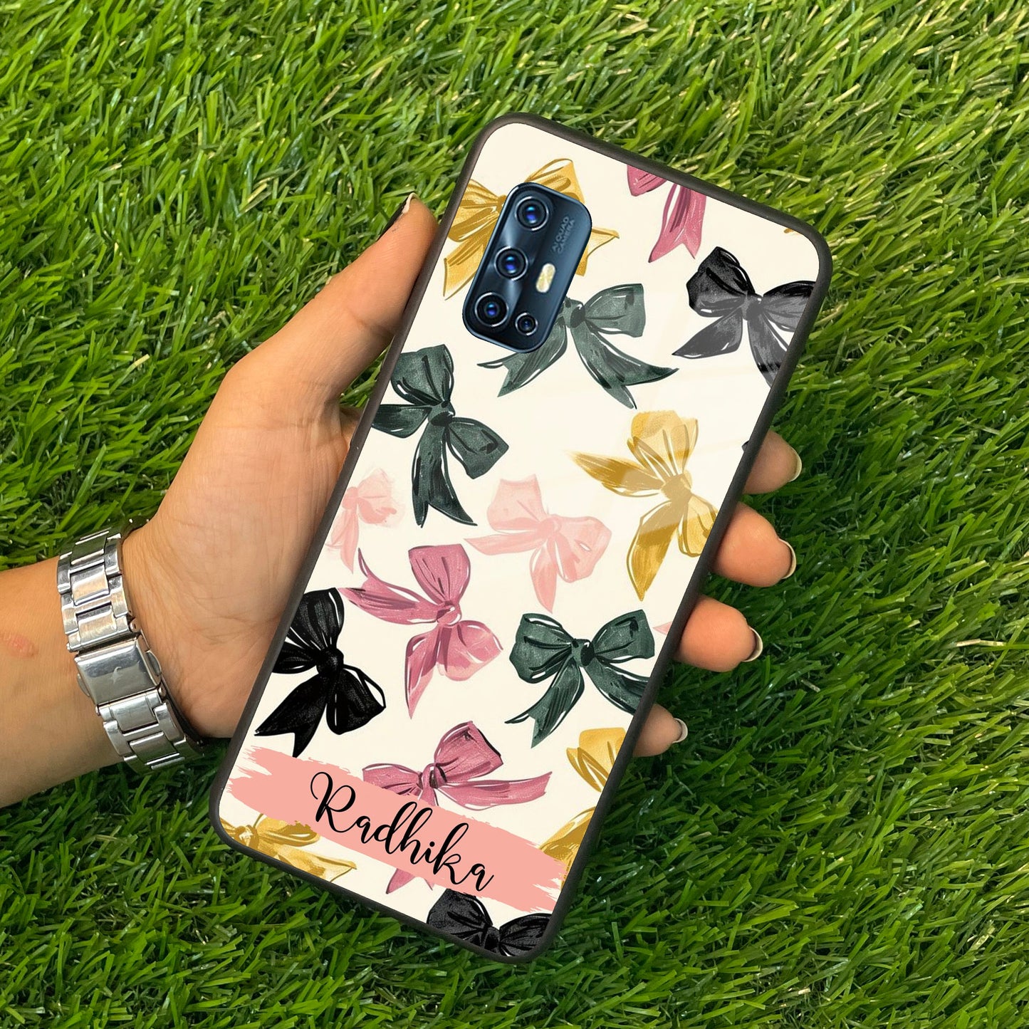 Bow Customize Glass Case Cover For Vivo