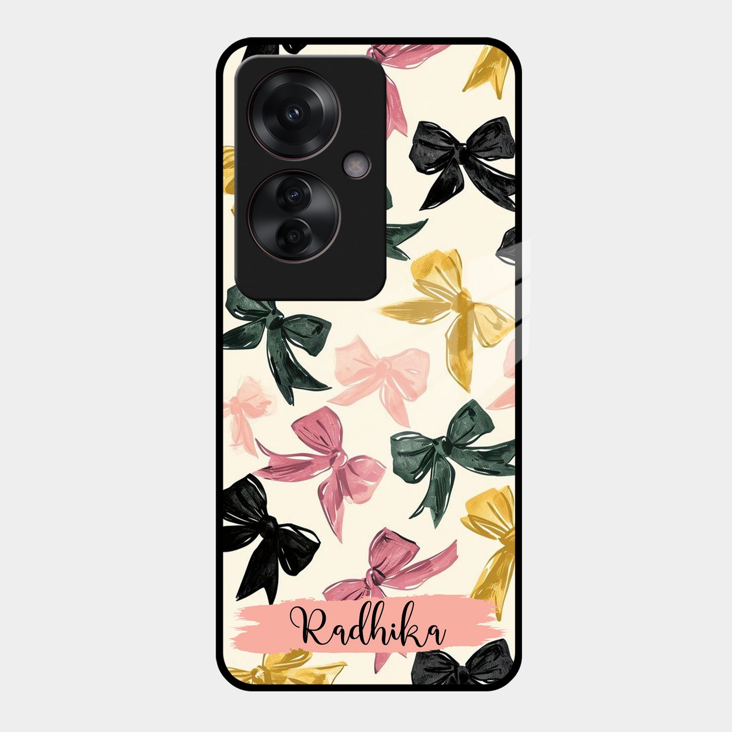 Bow Customize Glass Case Cover For Oppo