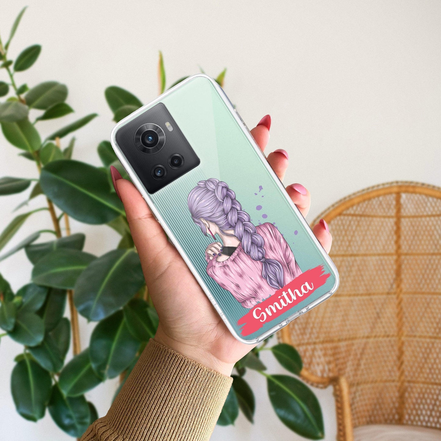 Braid Girl Customize Transparent Silicon Case For OnePlus - ShopOnCliQ