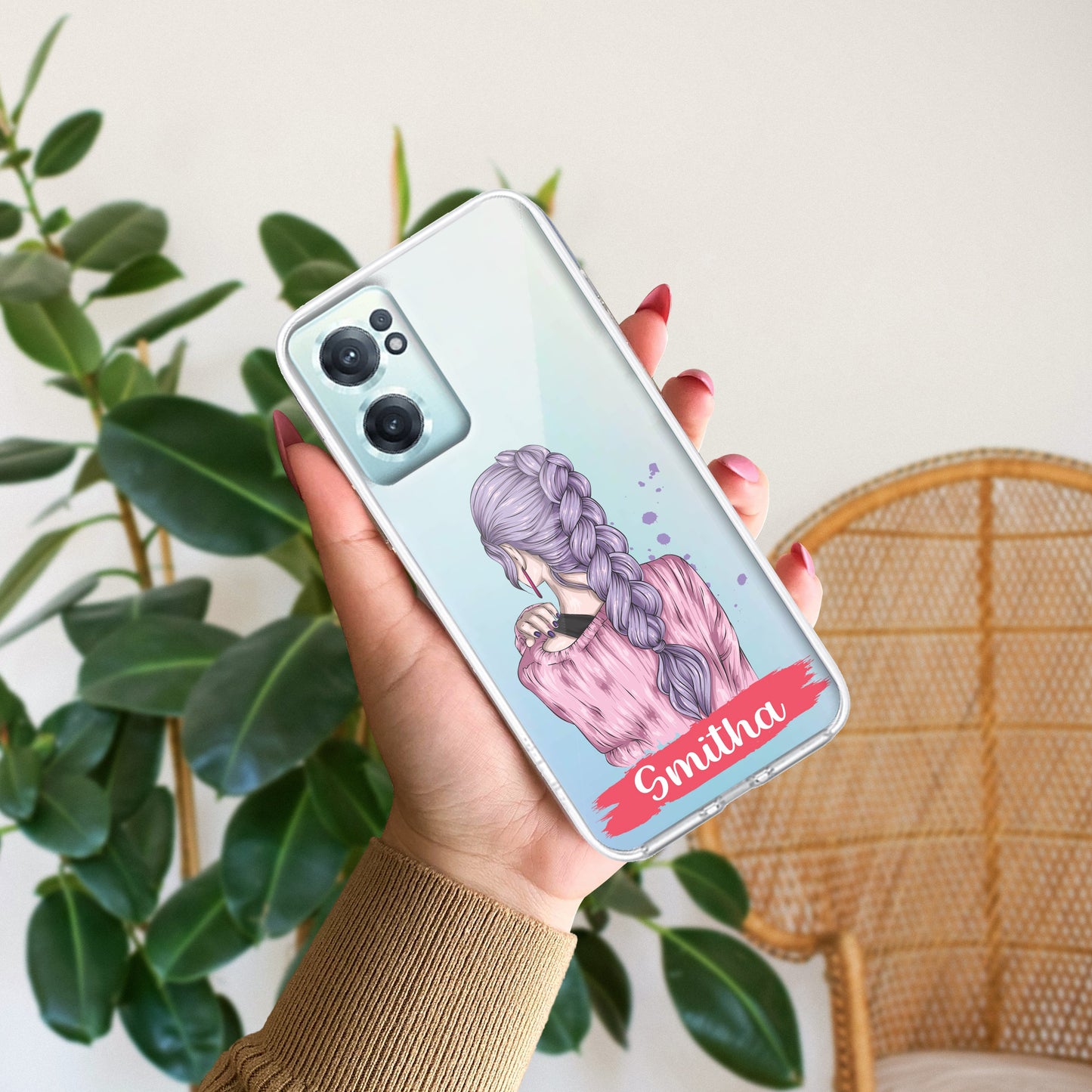 Braid Girl Customize Transparent Silicon Case For OnePlus - ShopOnCliQ