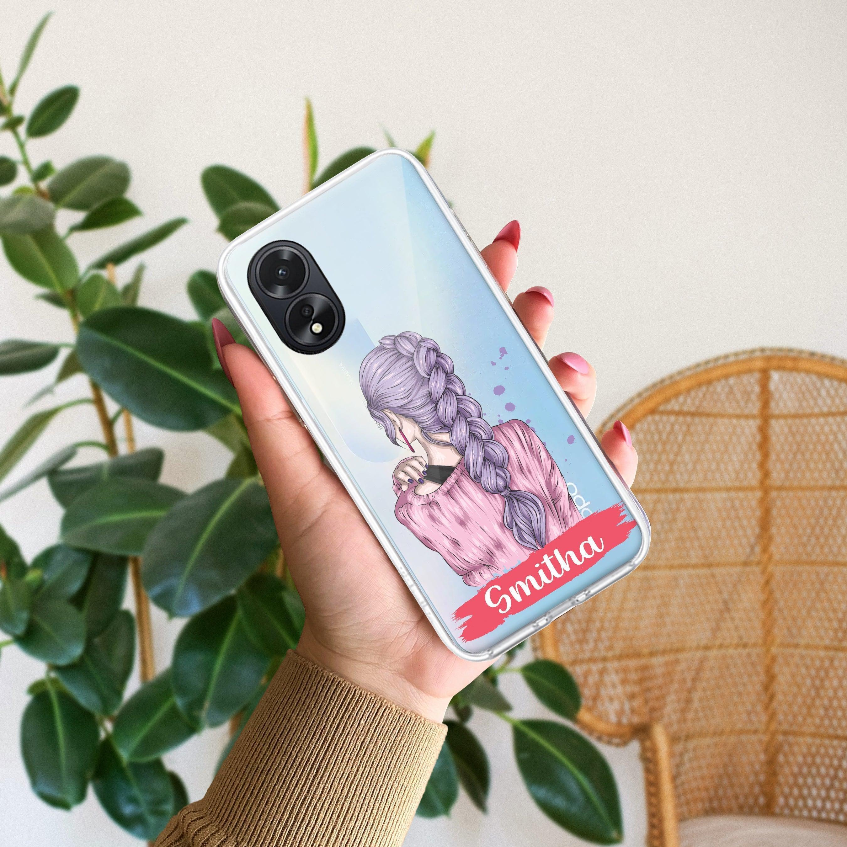 Braid Girl Customize Anti Yellow Case For Oppo A18 4G