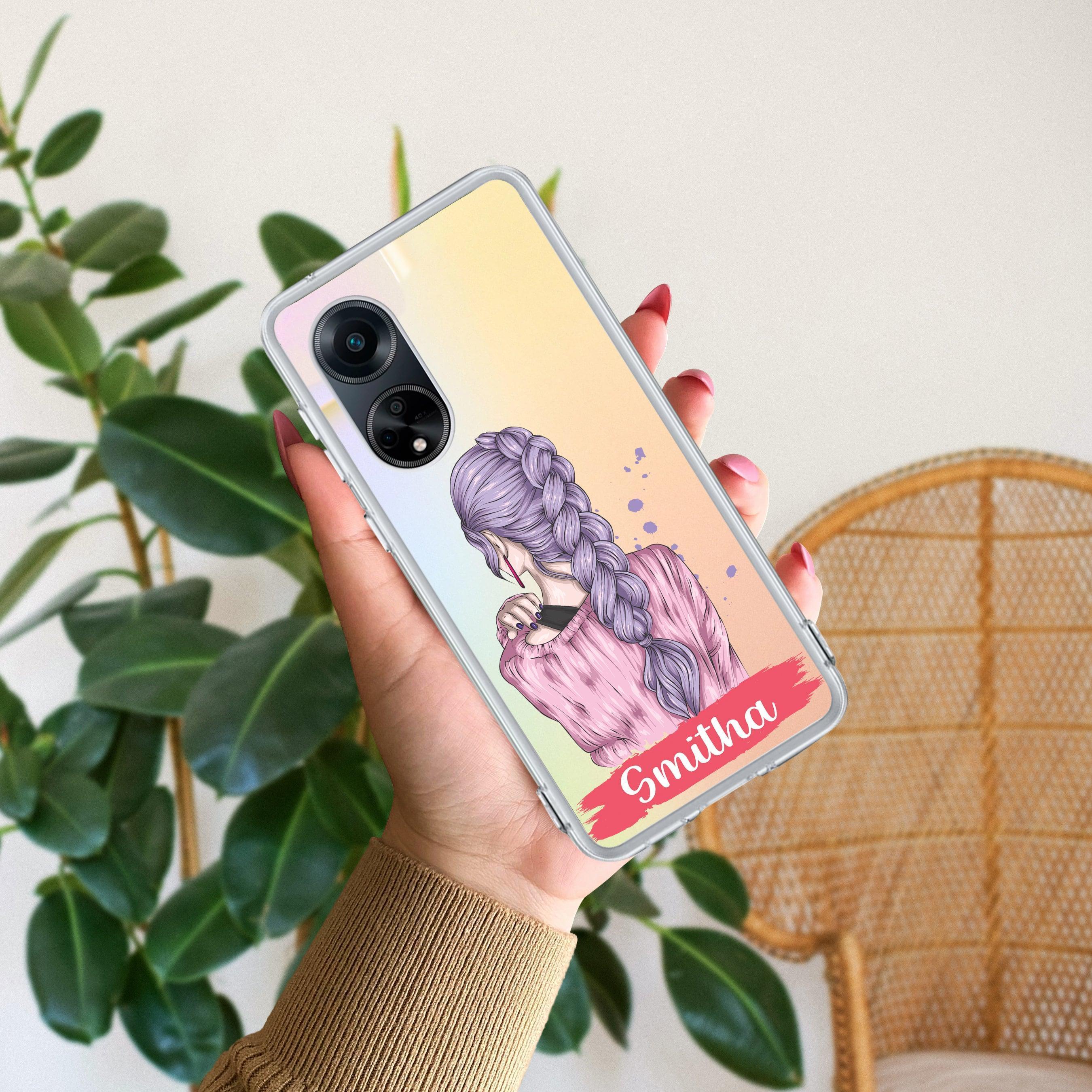 Braid Girl Customize Anti Yellow Case For Oppo Reno 8T 5G