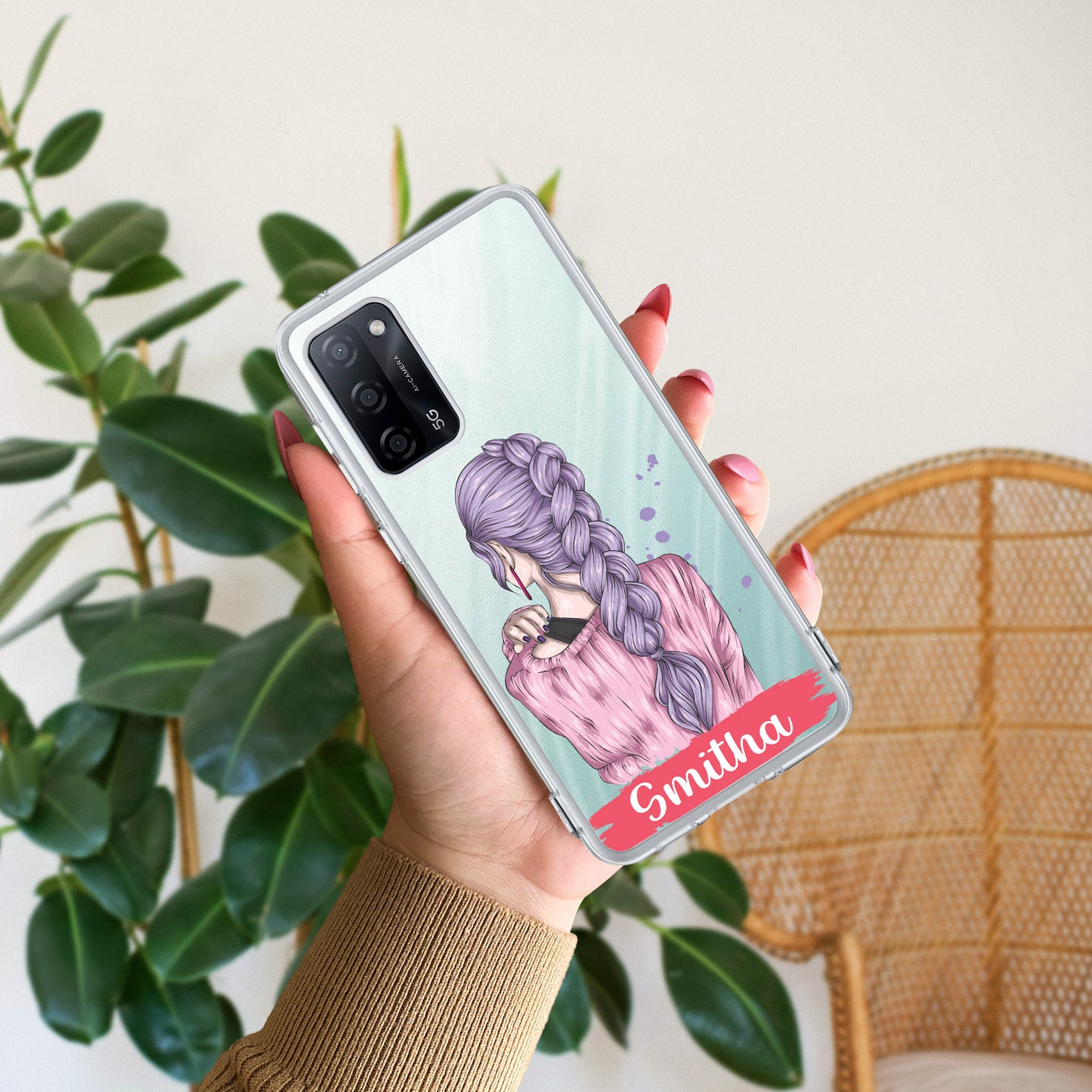 Braid Girl Customize Transparent Silicon Case For Oppo ShopOnCliQ