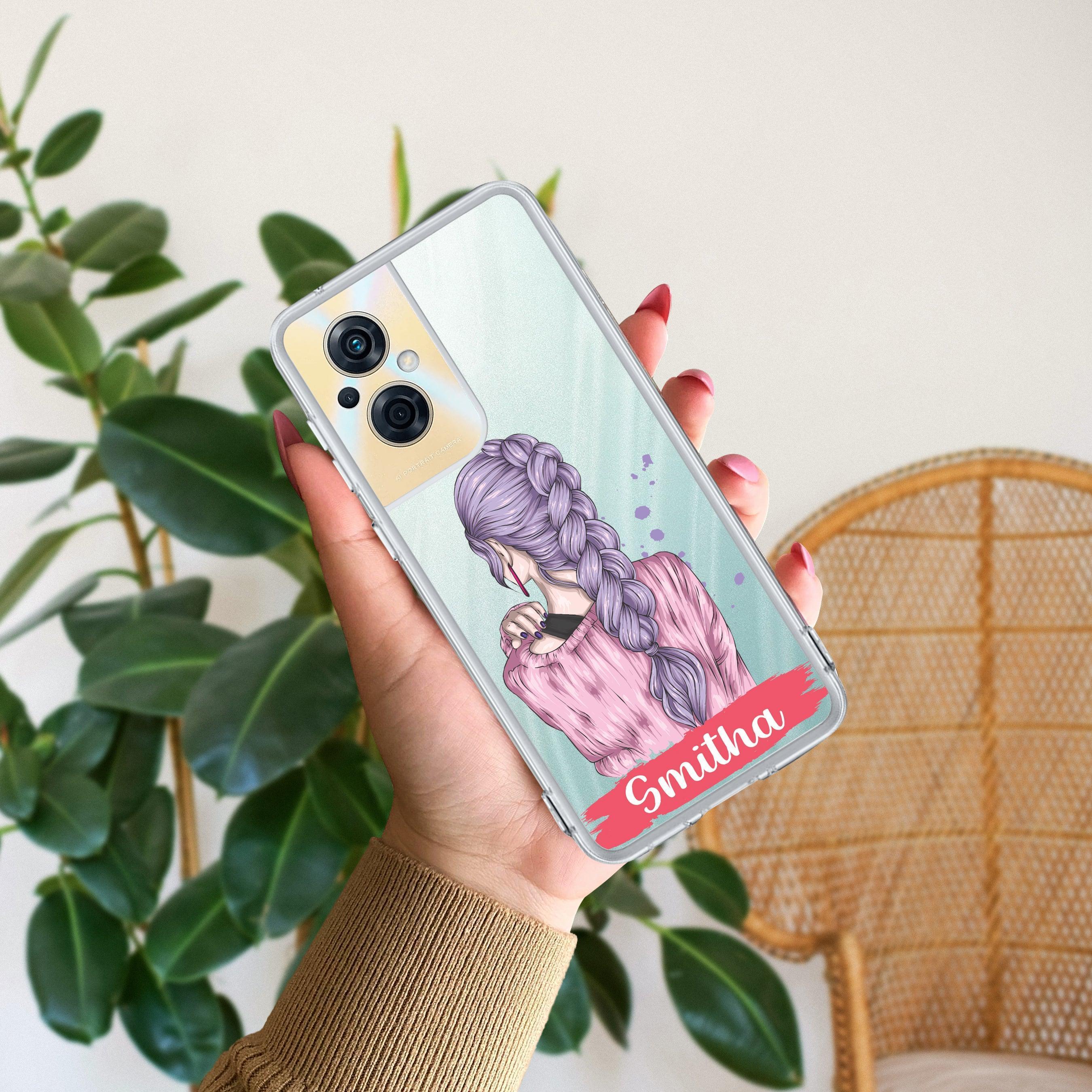 Braid Girl Customize Anti Yellow Case For Oppo F21 Pro (5G)