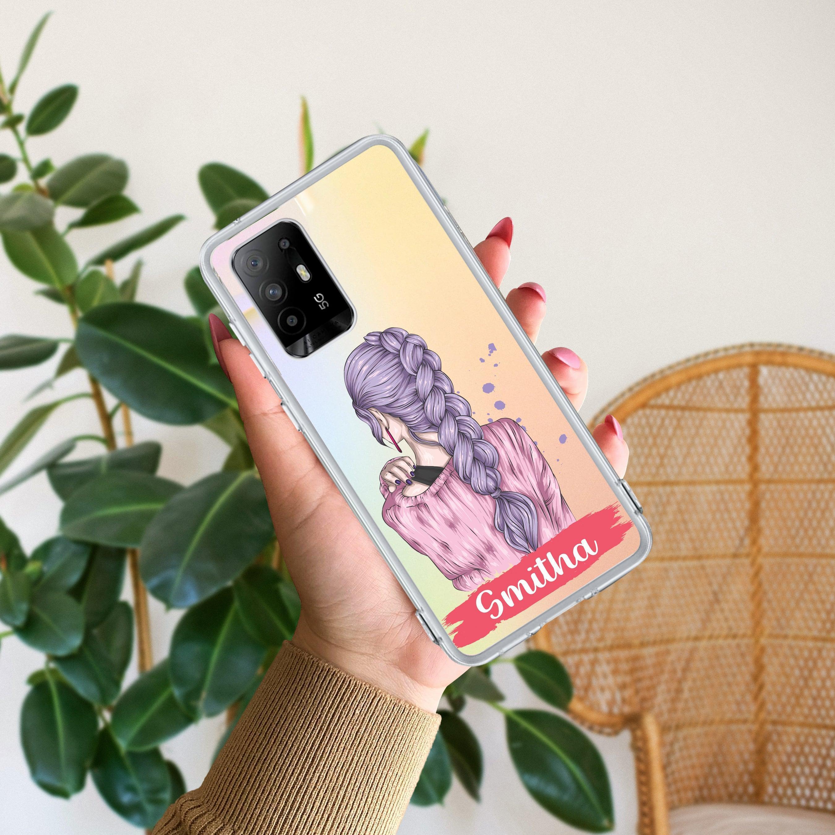 Braid Girl Customize Anti Yellow Case For Oppo F19 / Oppo F19s