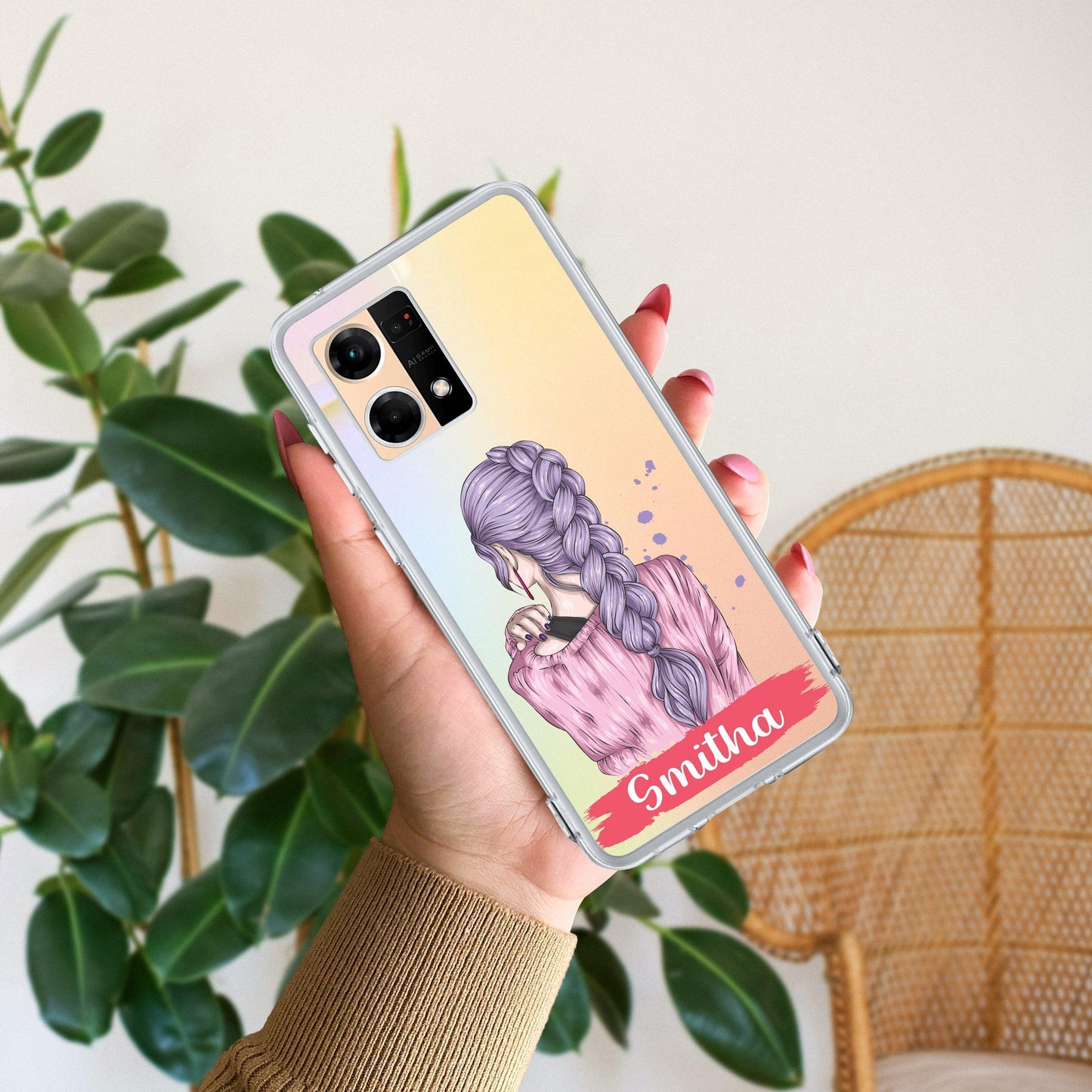 Braid Girl Customize Transparent Silicon Case For Oppo - ShopOnCliQ