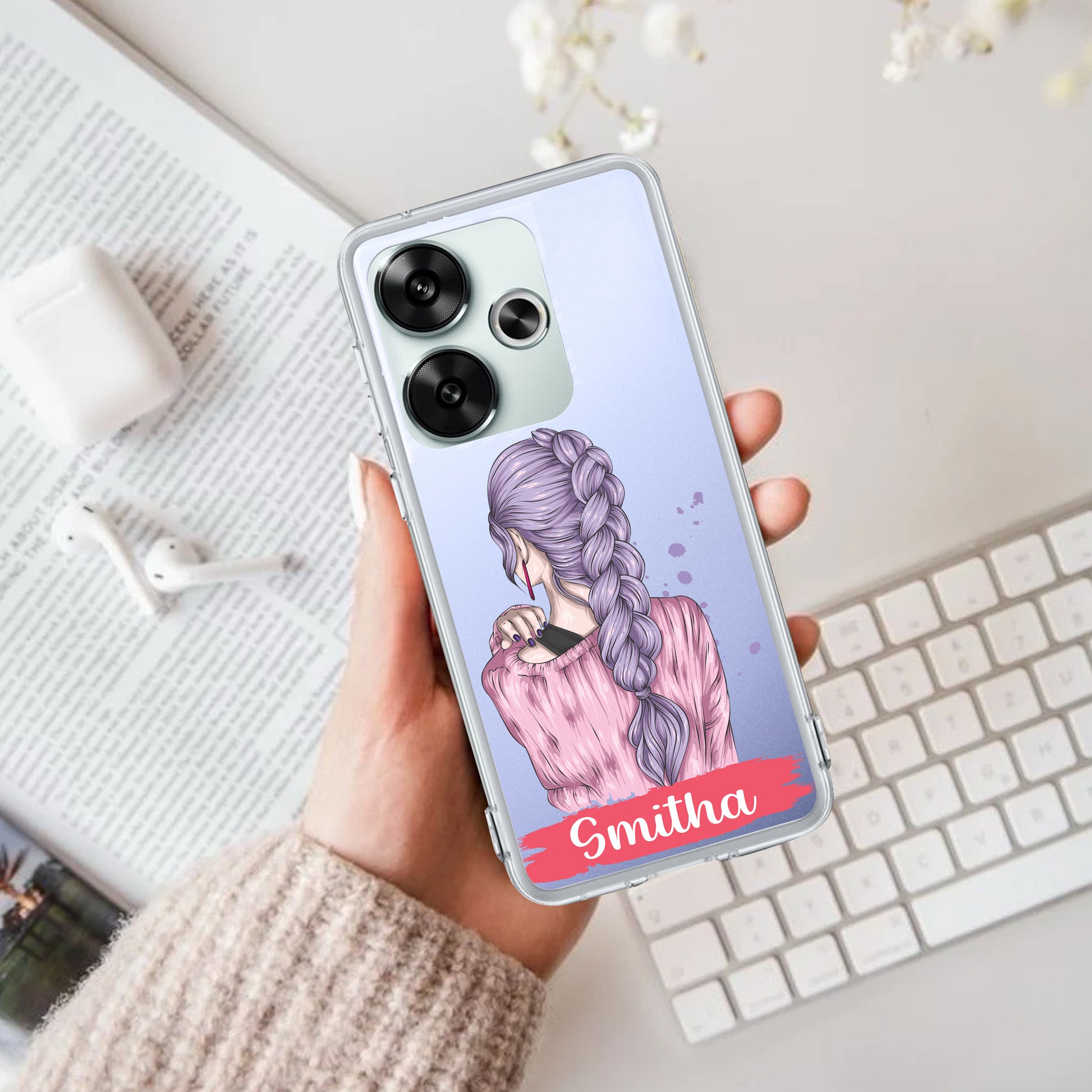 Braid Girl Customize Transparent Silicon Case For Poco - ShopOnCliQ