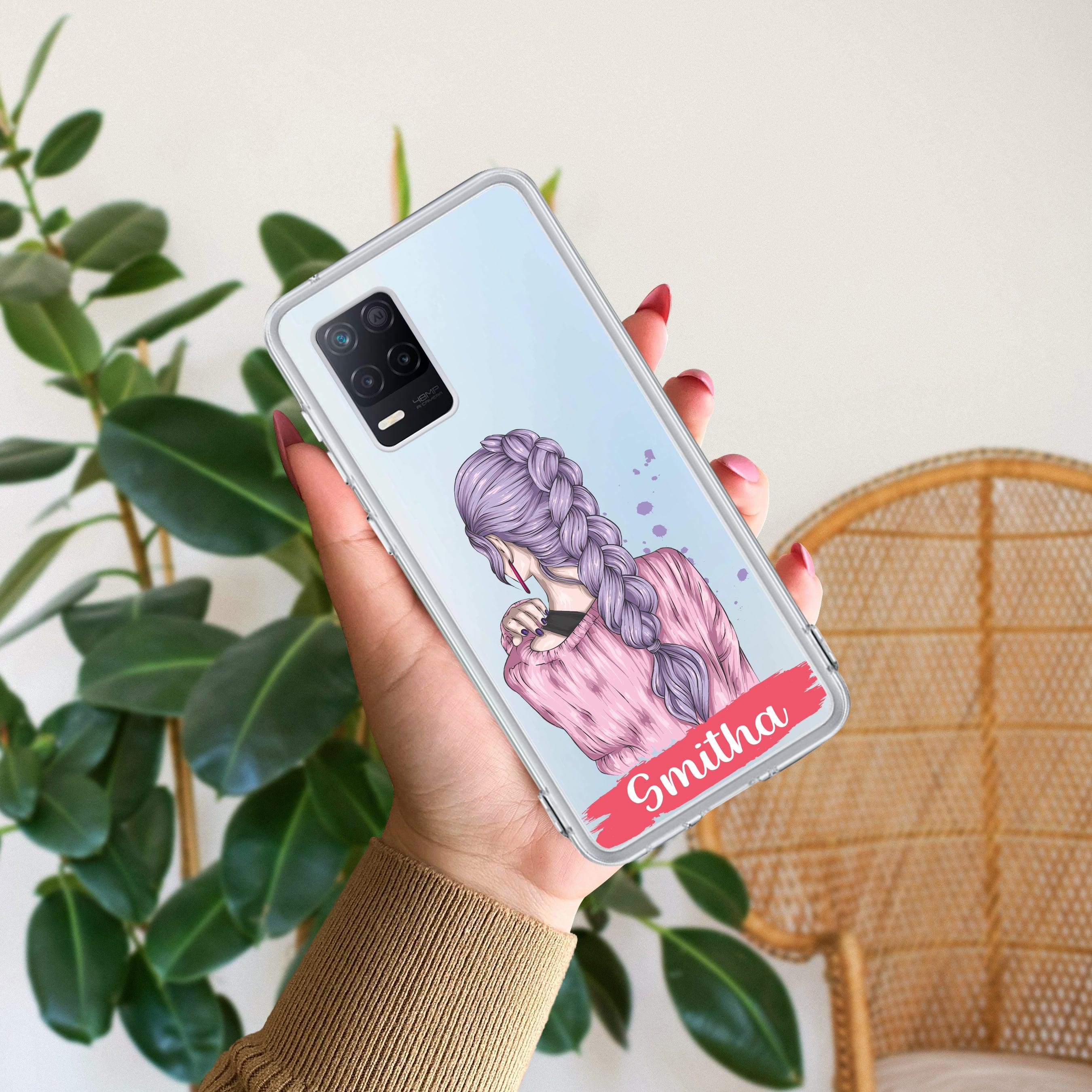 Braid Girl Customize Anti Yelllow Case For Realme 8 5G / Realme 8s 5G / Realme 9 5G / Realme Narzo 30 5G