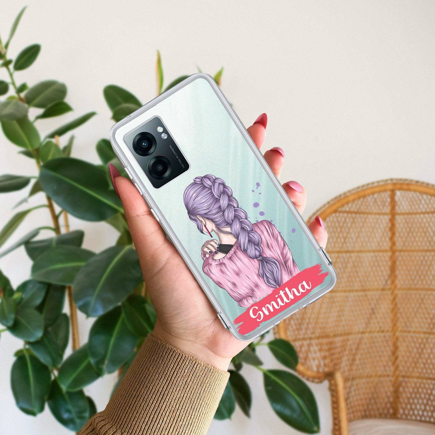 Braid Girl Customize Transparent Silicon Case For Realme/Narzo ShopOnCliQ