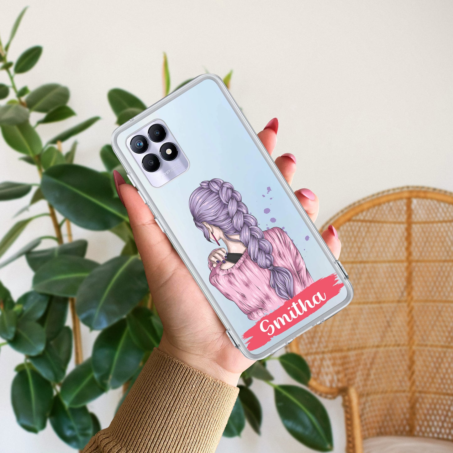 Braid Girl Customize Transparent Silicon Case For Realme/Narzo ShopOnCliQ