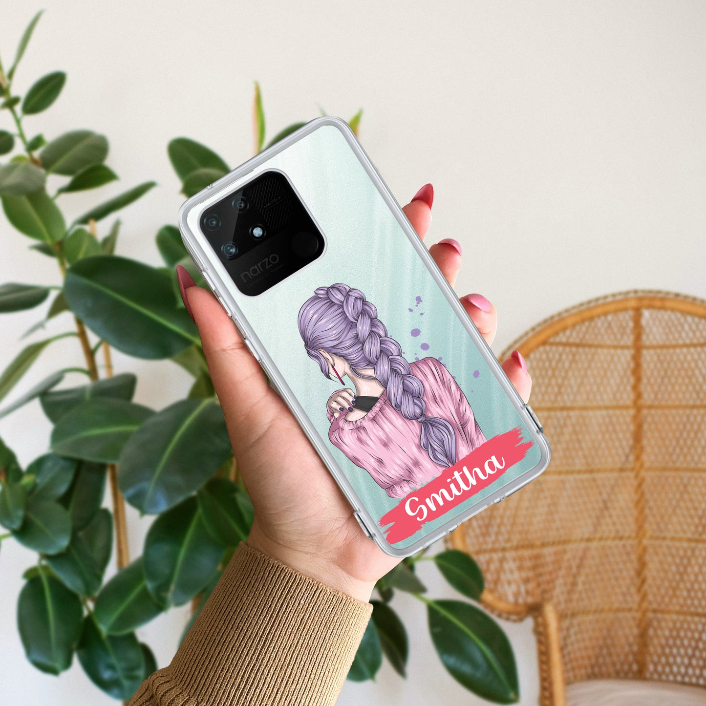 Braid Girl Customize Transparent Silicon Case For Realme/Narzo ShopOnCliQ