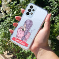 Braid Girl  Customize Transparent Silicon Case For Samsung Galaxy M32 5G