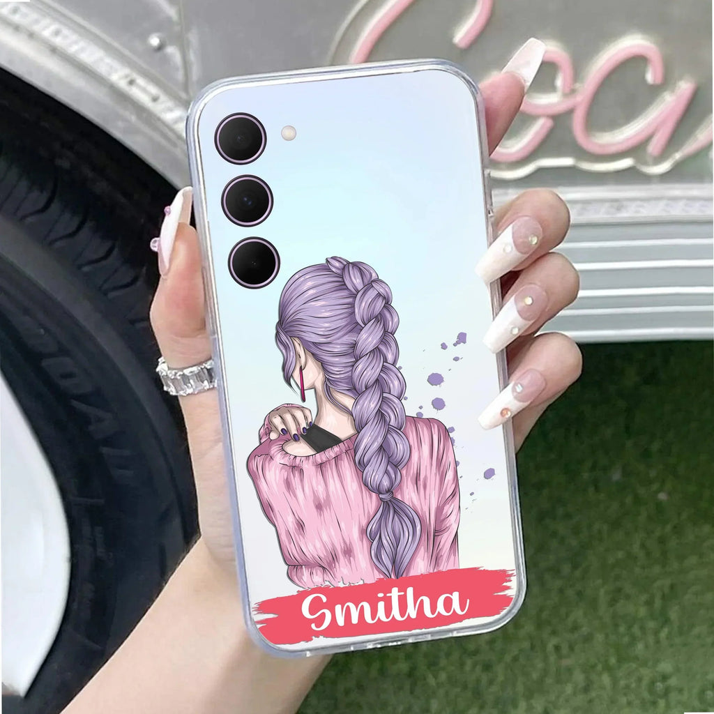 Braid Girl  Customize Transparent Silicon Case For Samsung Galaxy A05s 5G