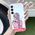 Braid Girl  Customize Transparent Silicon Case For Samsung Galaxy A05s 5G