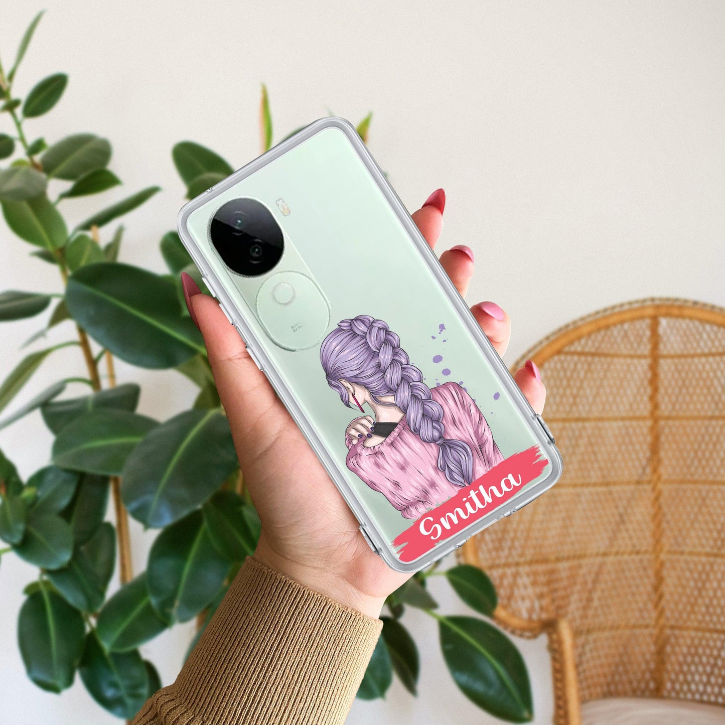 Braid Girl Customize Transparent Silicon Case For Vivo ShopOnCliQ