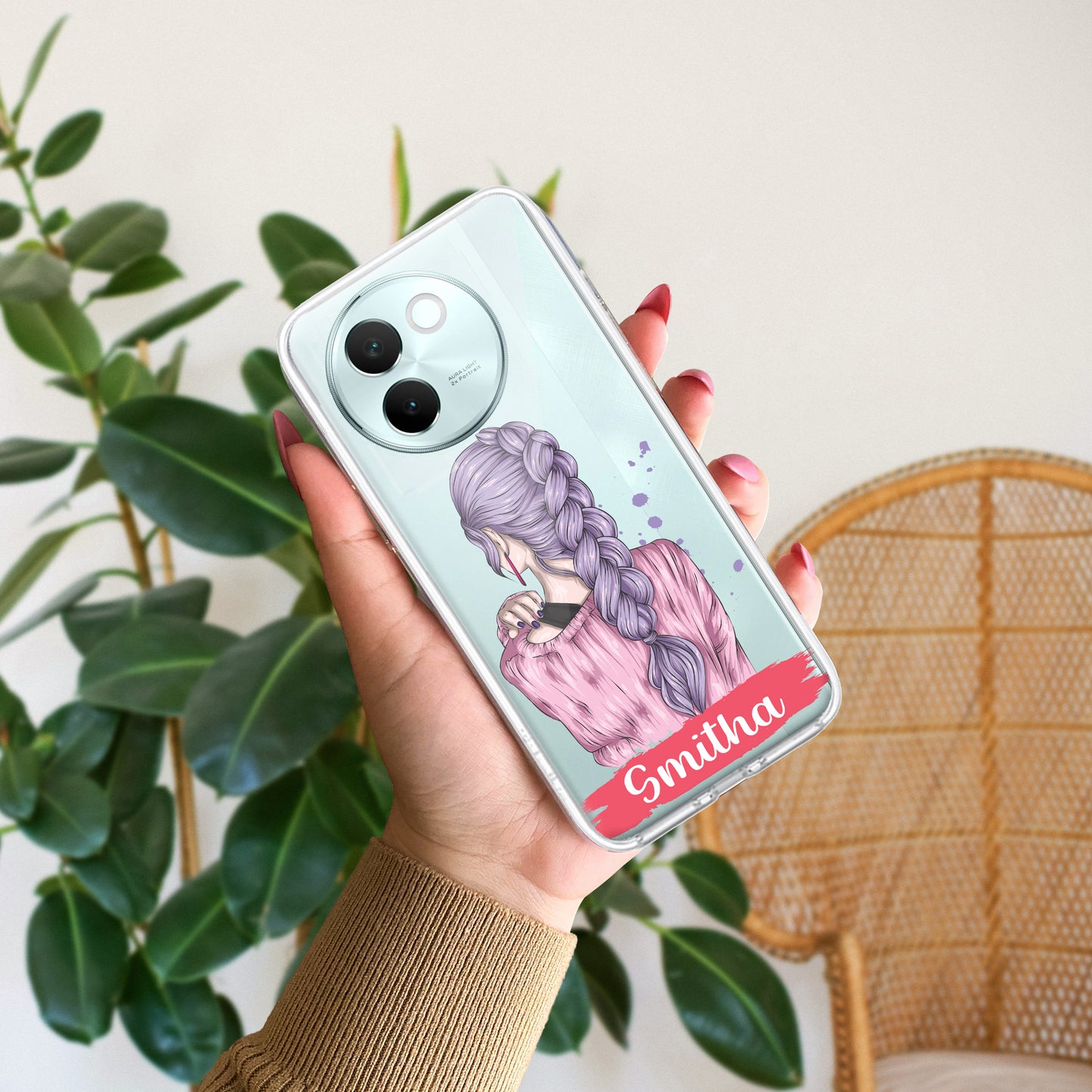 Braid Girl Customize Transparent Silicon Case For Vivo ShopOnCliQ