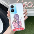 Braid Girl Customize Transparent Silicon Case For Vivo Y16