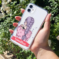 Braid Girl Customize Transparent Silicon Case For iPhone 12