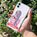 Braid Girl Customize Transparent Silicon Case For iPhone 12