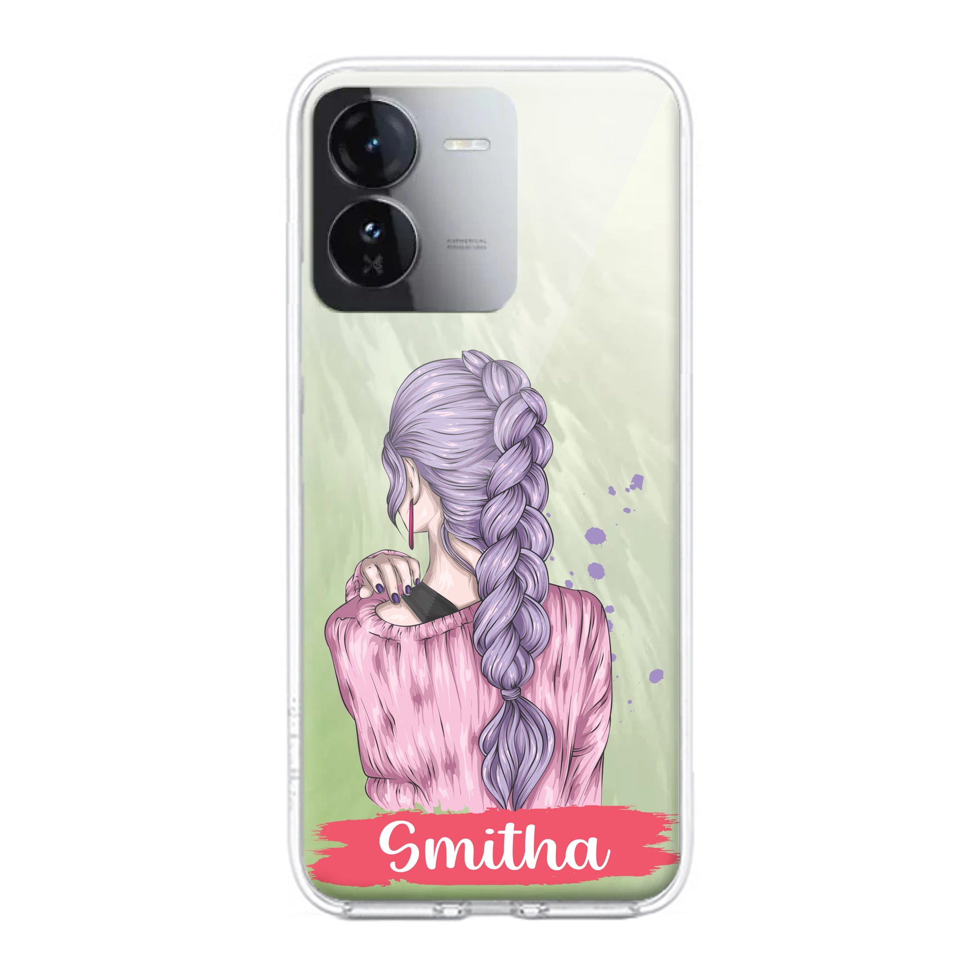 Braid Girl Customize Transparent Silicon Case For iQOO ShopOnCliQ