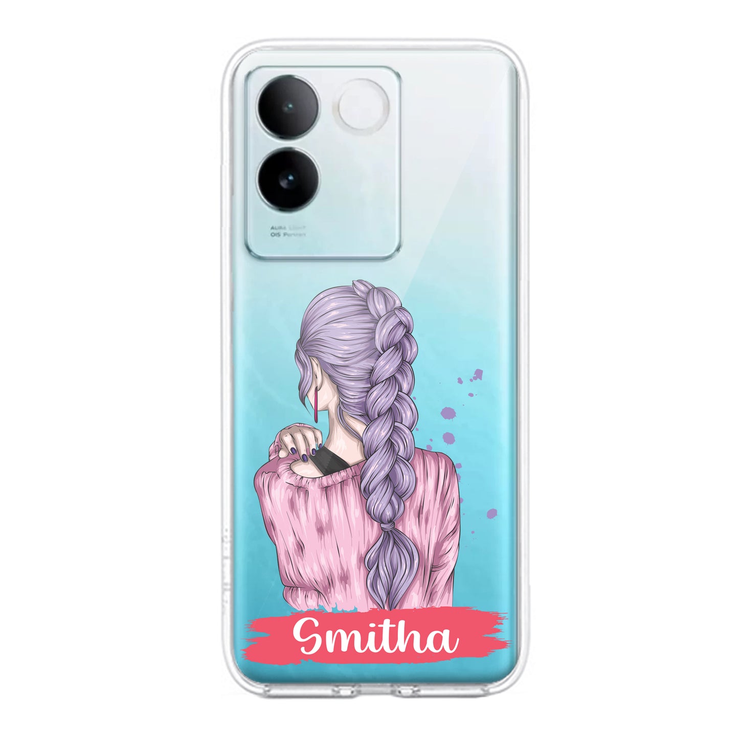 Braid Girl Customize Transparent Silicon Case For iQOO ShopOnCliQ