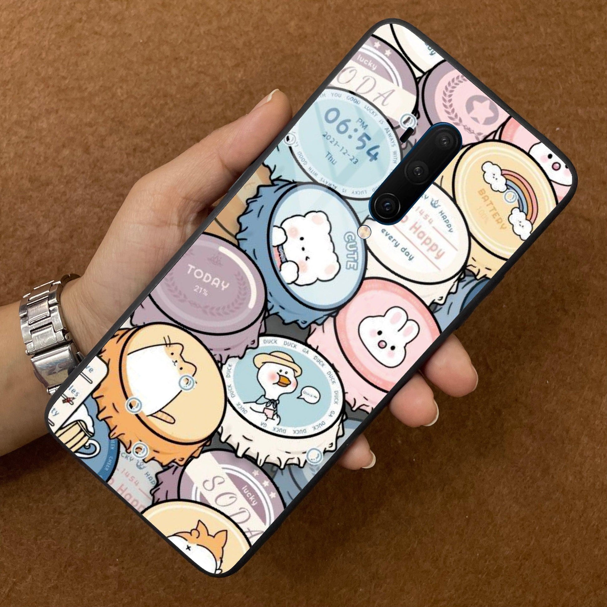 Bunny Buddies Glass Case Cover For OnePlus - ShopOnCliQ