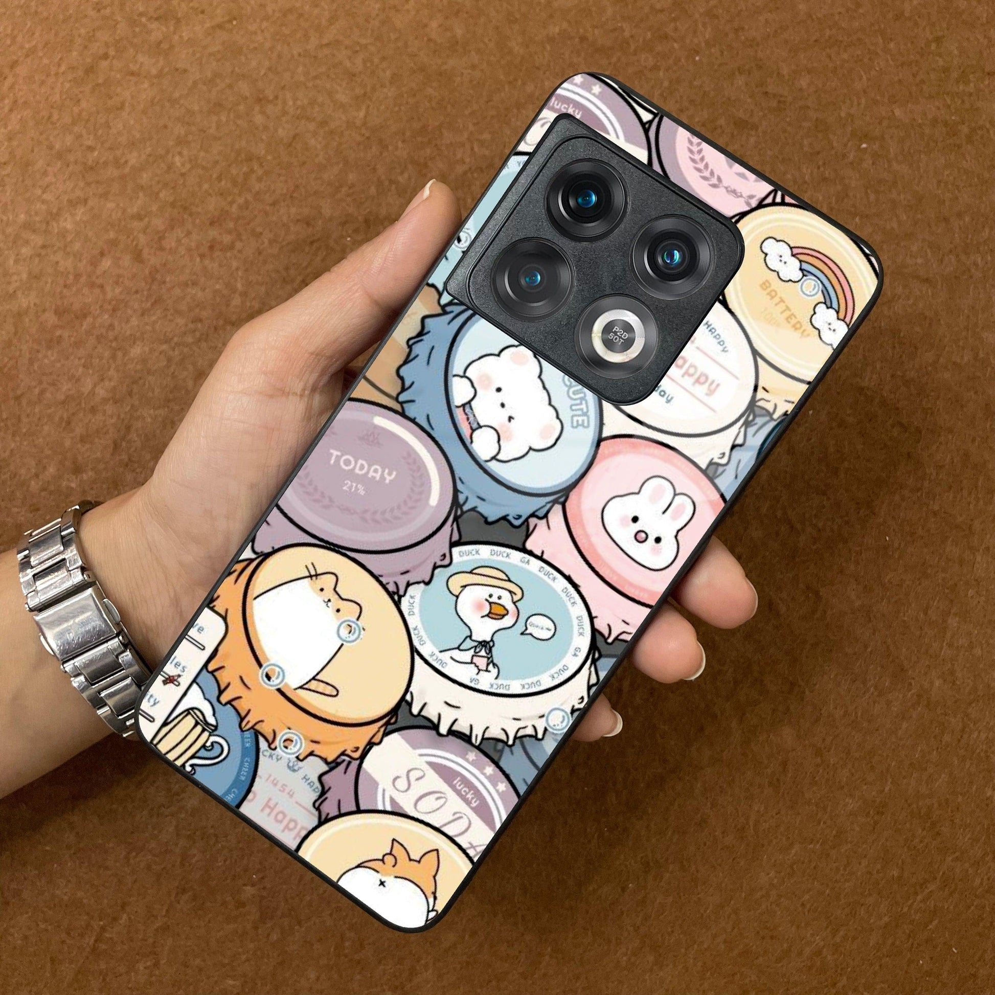 Bunny Buddies Glass Case Cover For OnePlus - ShopOnCliQ