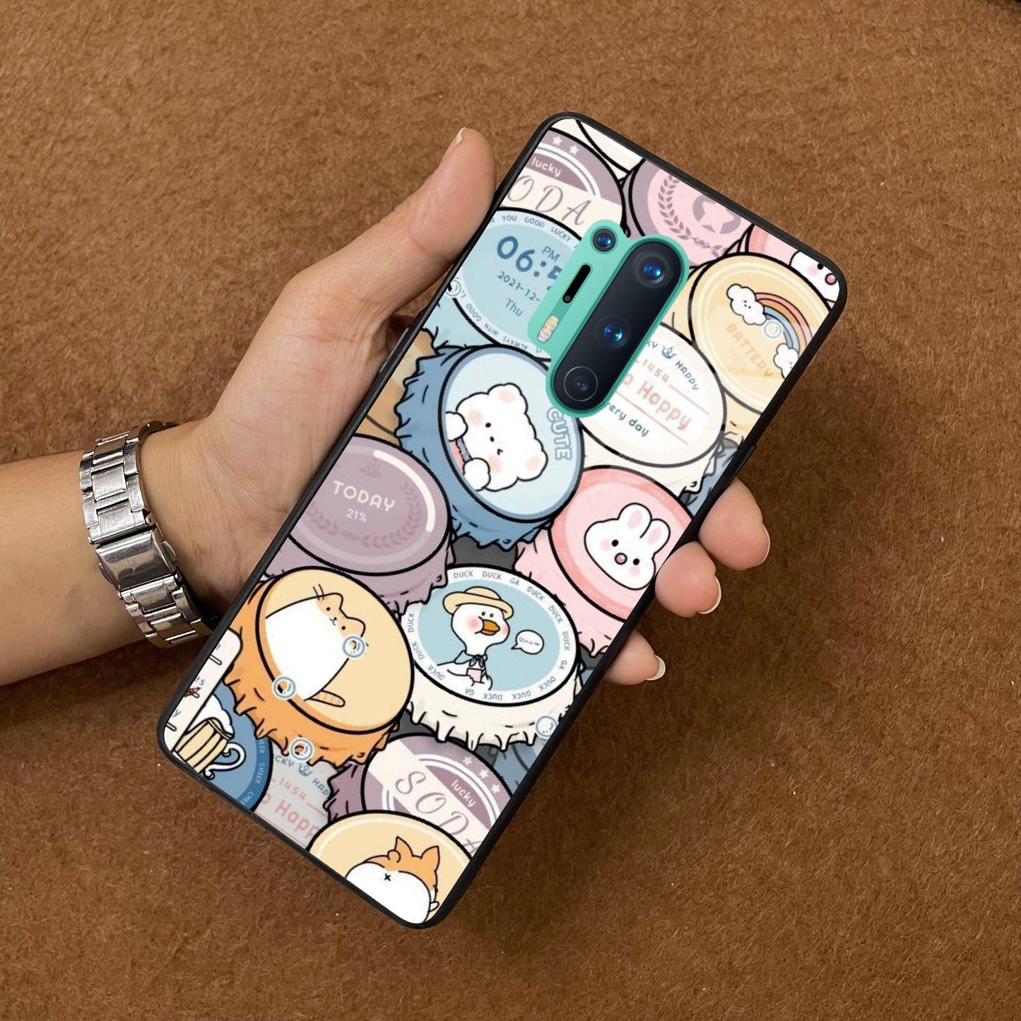 Bunny Buddies Glass Case Cover For OnePlus - ShopOnCliQ