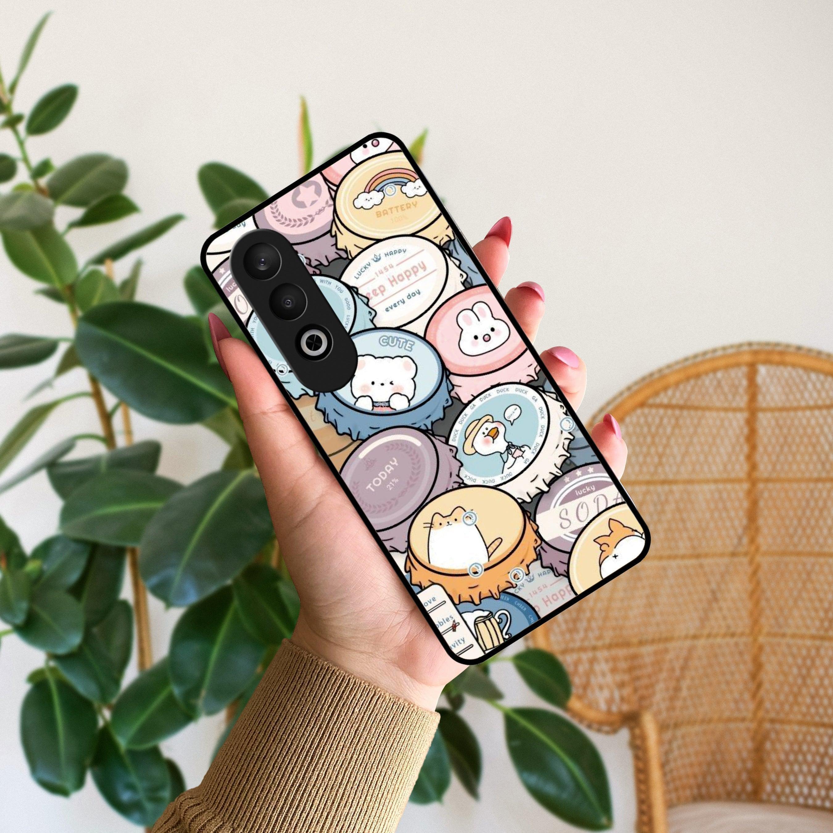 Bunny Buddies Glass Case Cover For OnePlus - ShopOnCliQ