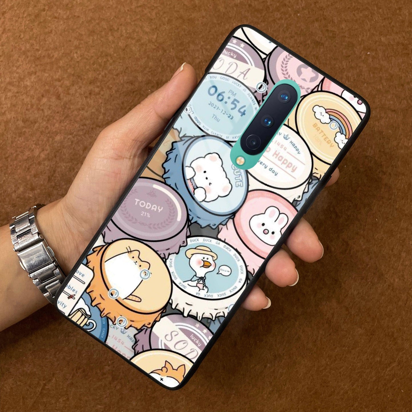 Bunny Buddies Glass Case Cover For OnePlus - ShopOnCliQ