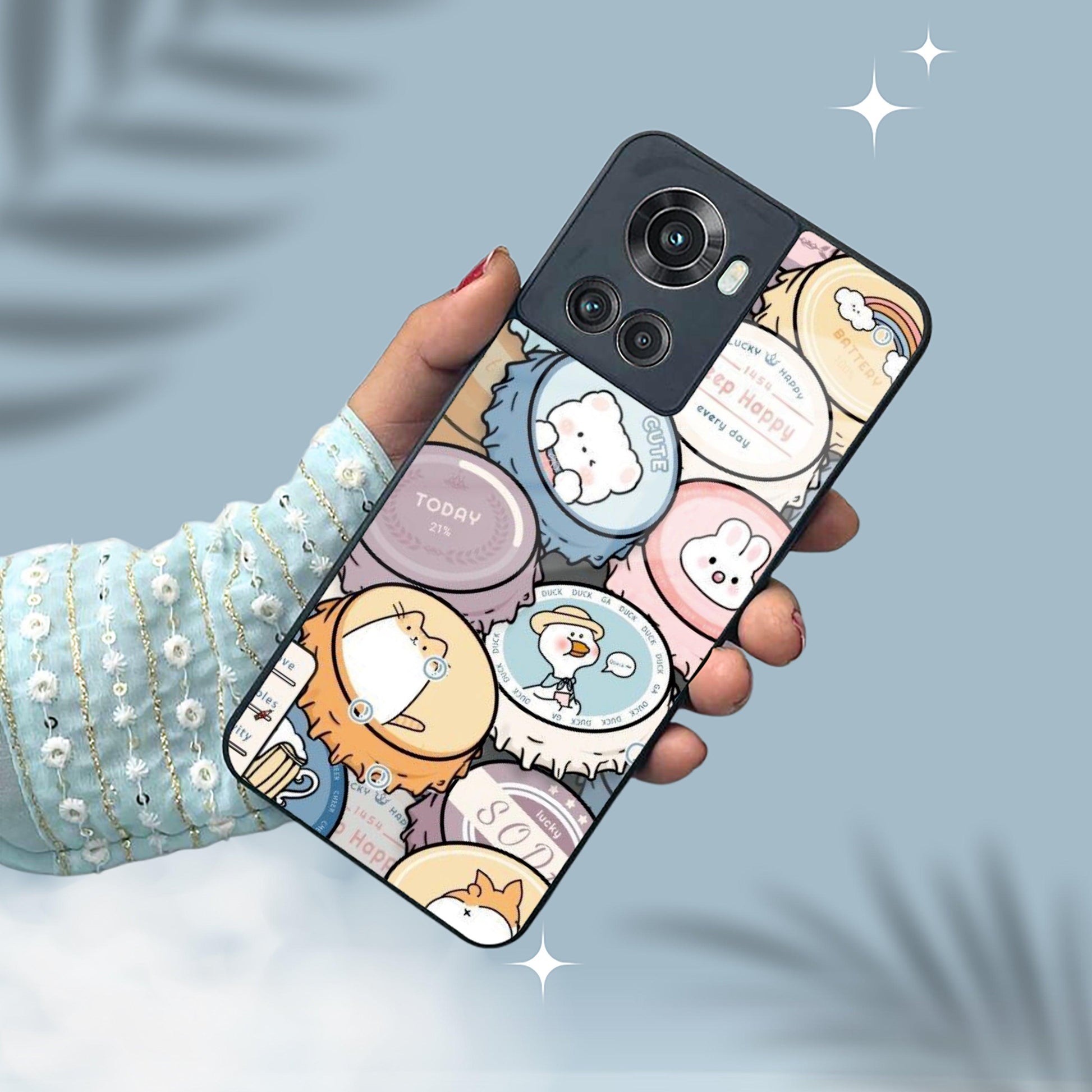 Bunny Buddies Glass Case Cover For OnePlus - ShopOnCliQ