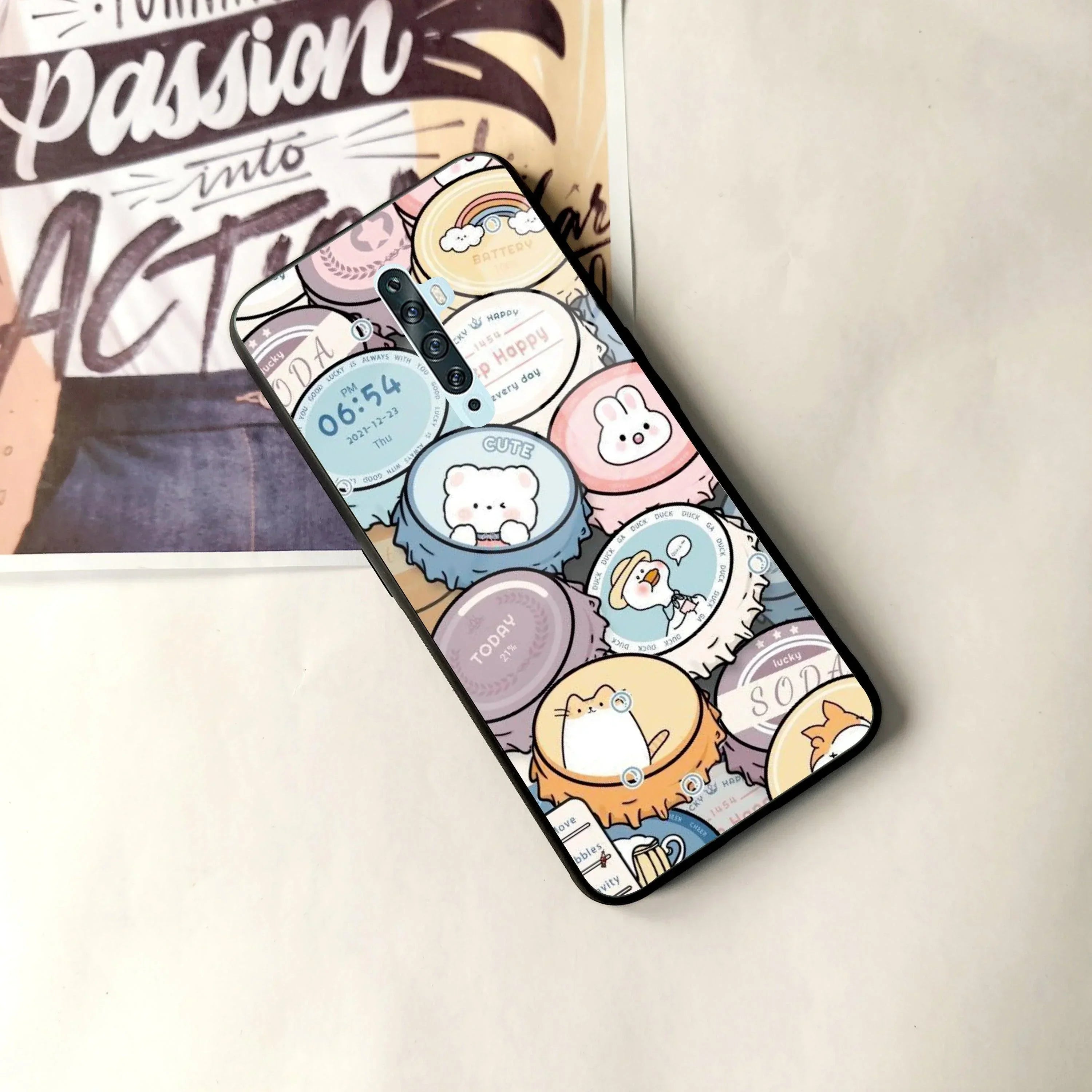 Bunny Buddies Glass Case Cover For Oppo - ShopOnCliQ