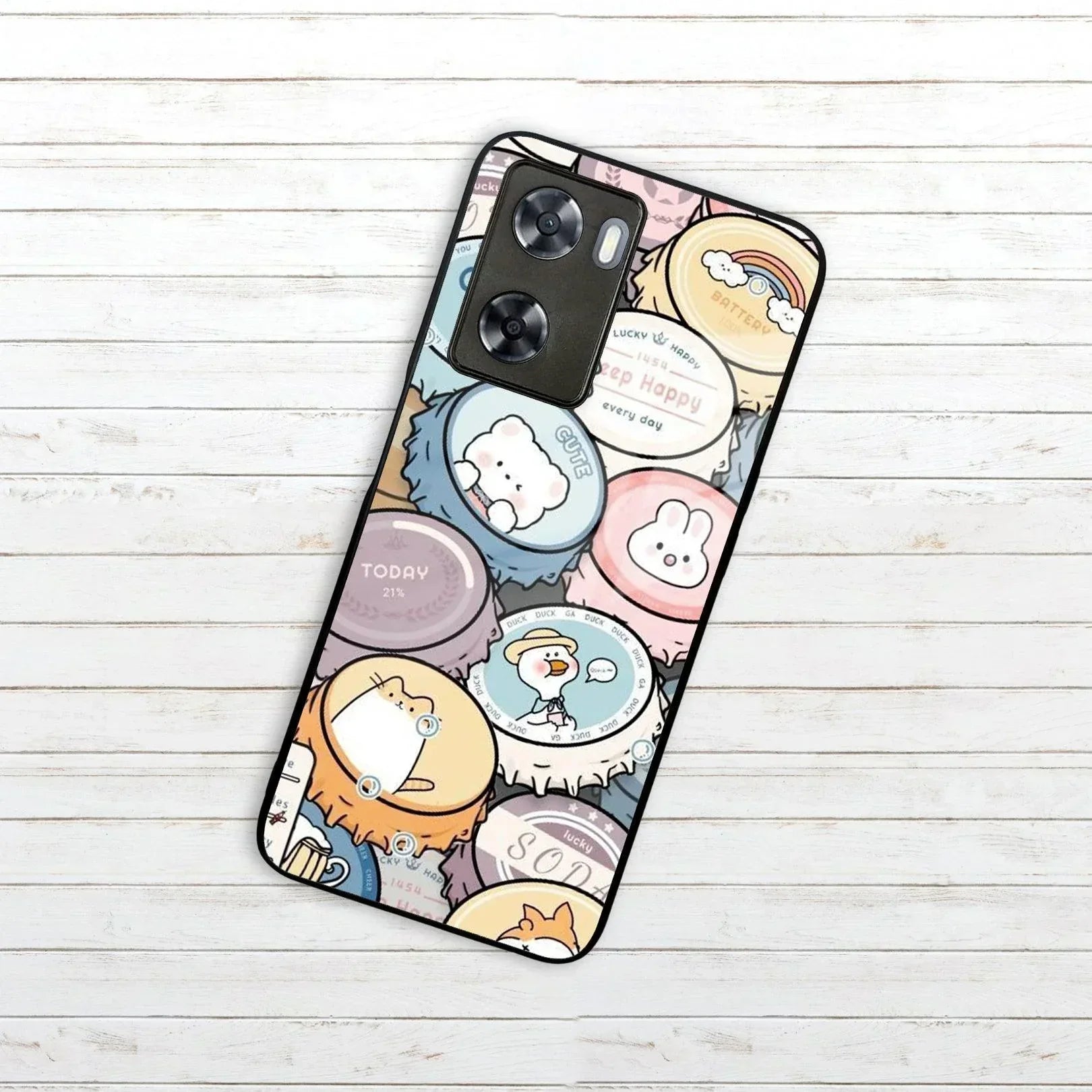 Bunny Buddies Glass Case Cover For Oppo - ShopOnCliQ