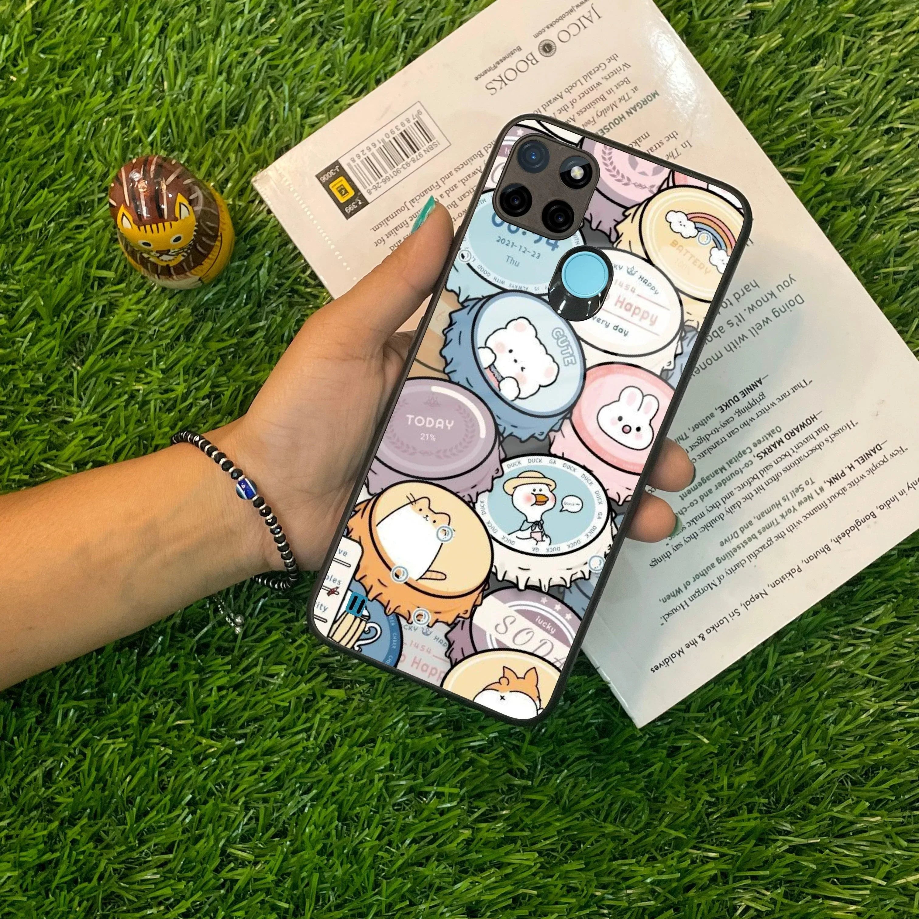 Bunny Buddies Glass Case Cover For Realme/Narzo - ShopOnCliQ