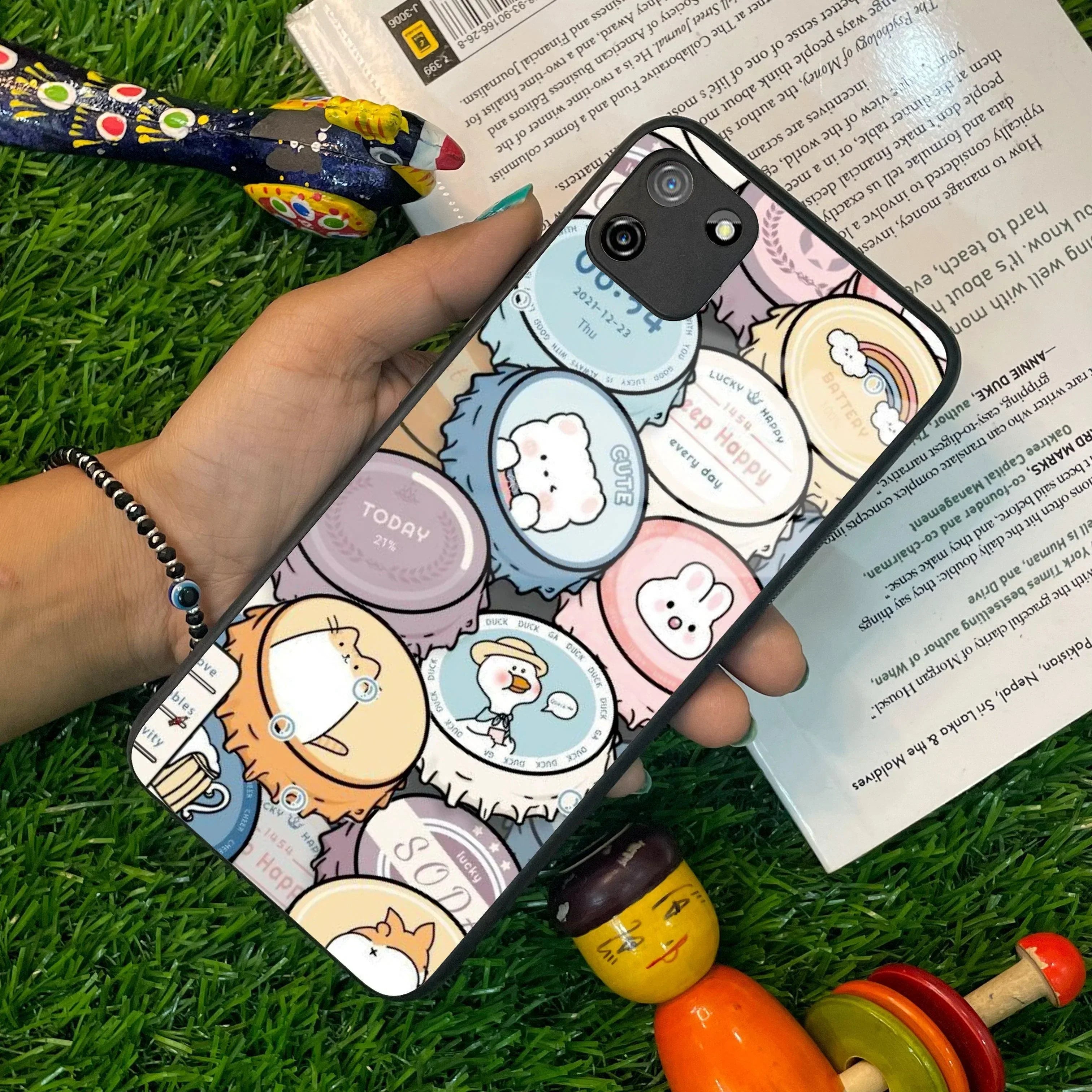Bunny Buddies Glass Case Cover For Realme/Narzo - ShopOnCliQ