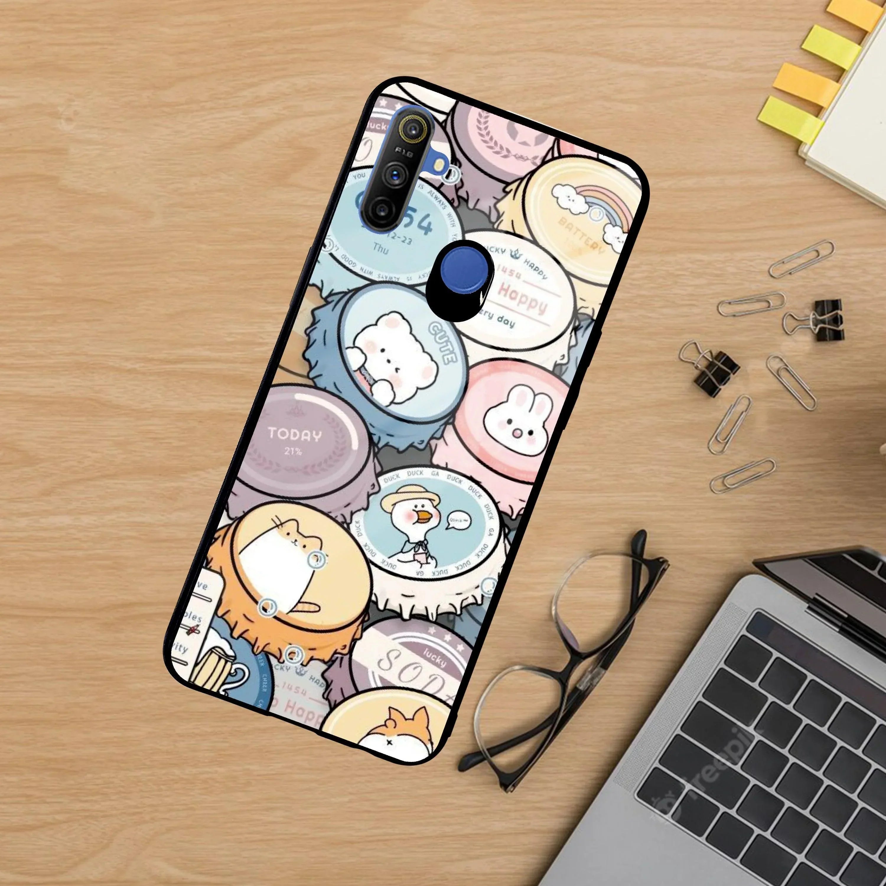 Bunny Buddies Glass Case Cover For Realme/Narzo - ShopOnCliQ