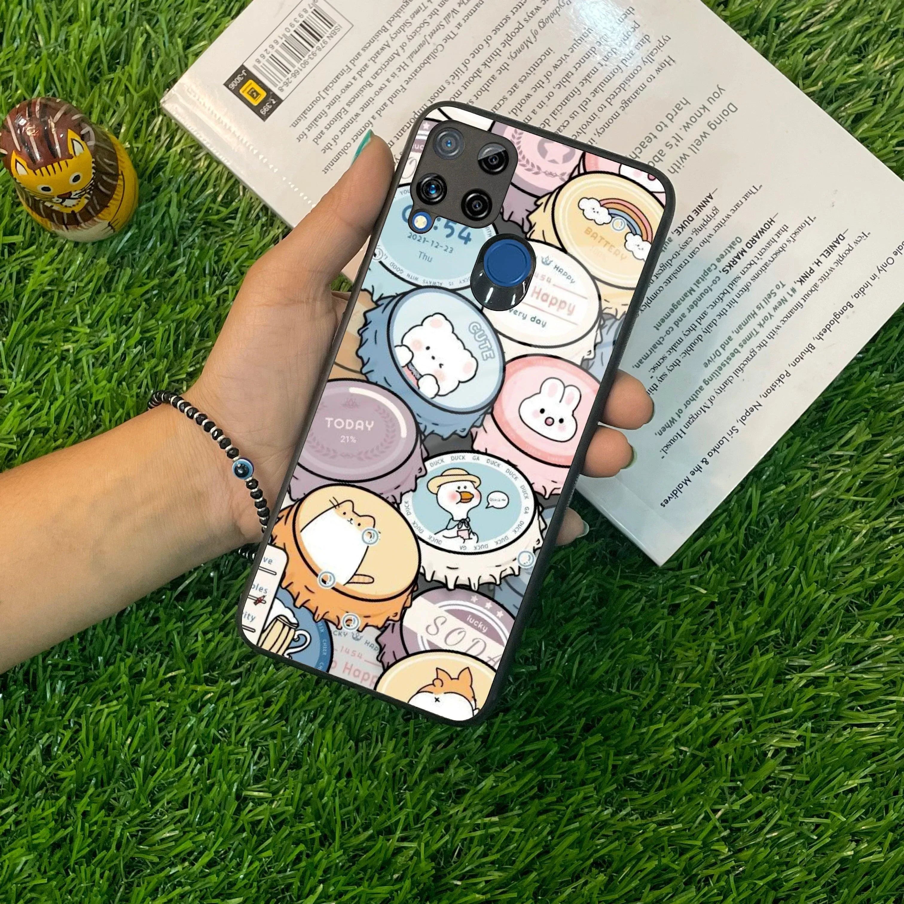 Bunny Buddies Glass Case Cover For Realme/Narzo - ShopOnCliQ
