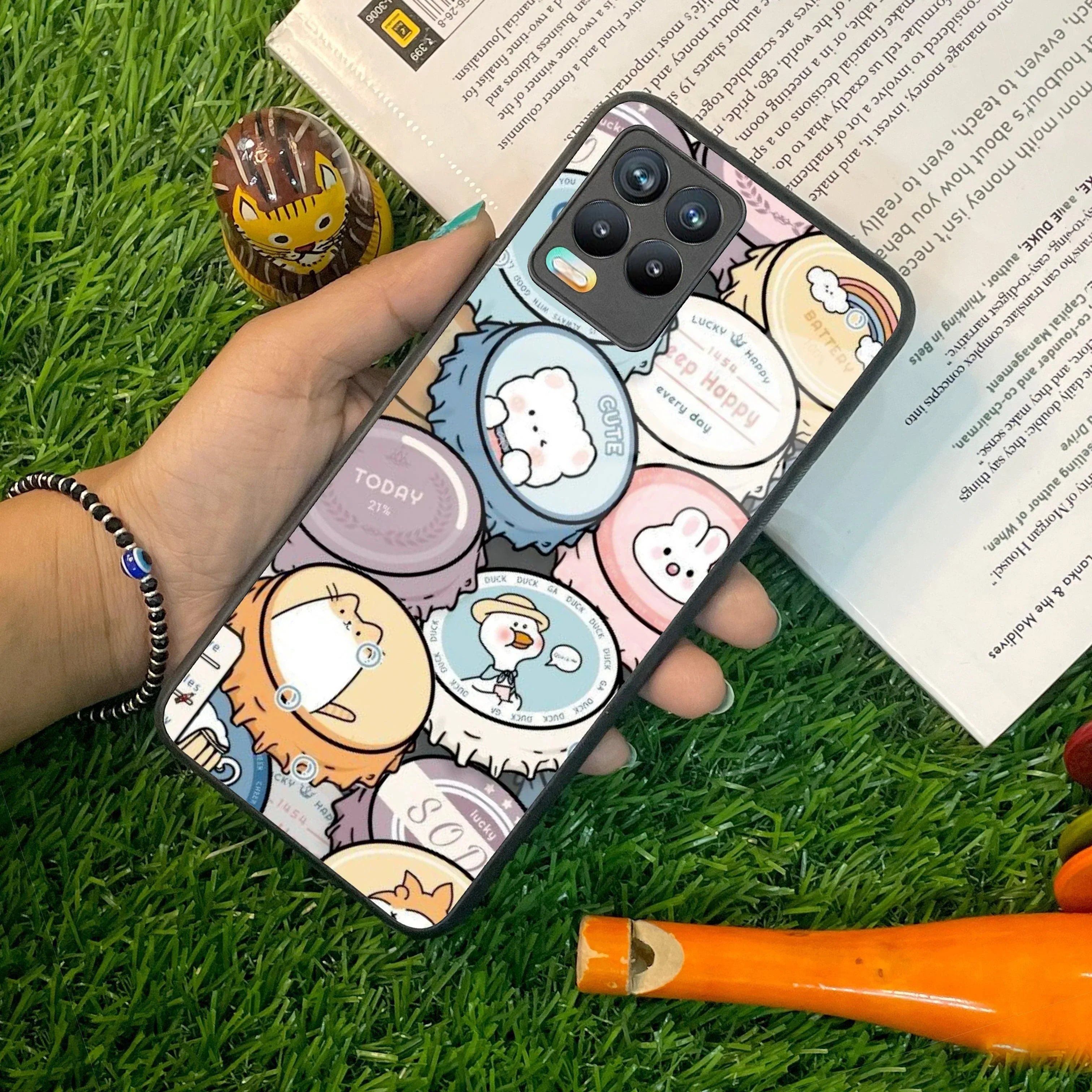 Bunny Buddies Glass Case Cover For Realme/Narzo - ShopOnCliQ