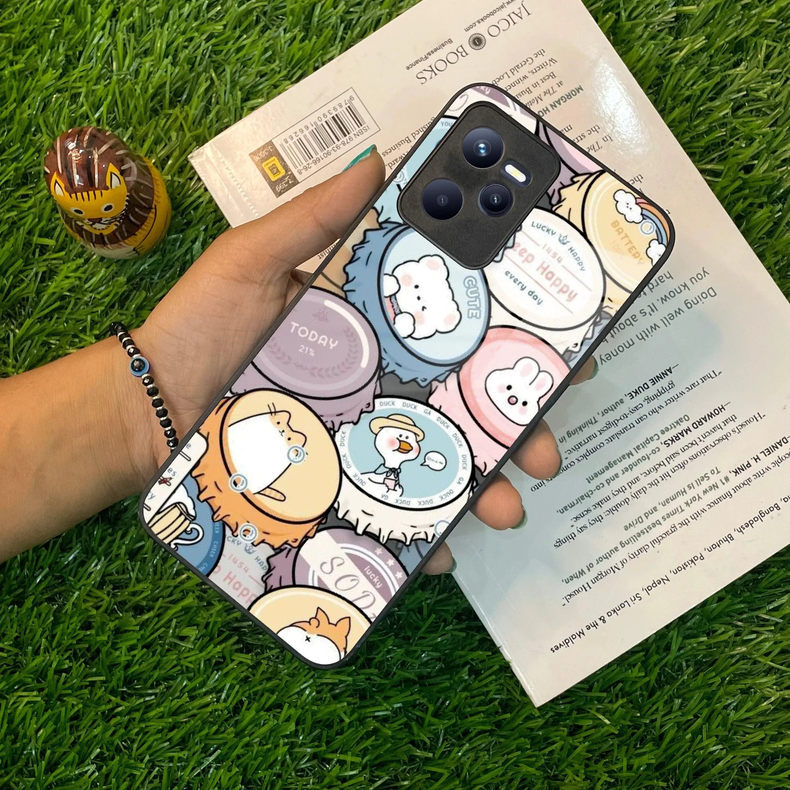 Bunny Buddies Glass Case Cover For Realme/Narzo - ShopOnCliQ